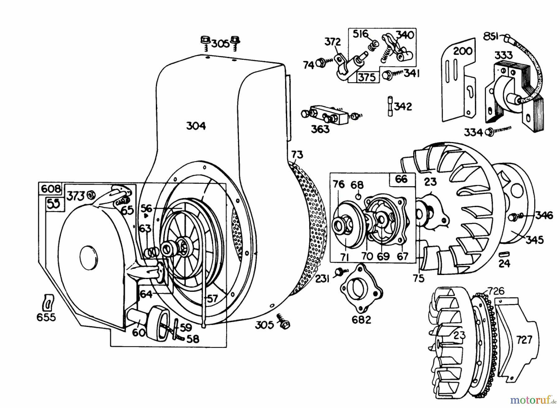 Toro Neu Snow Blowers/Snow Throwers Seite 1 38150 (826) - Toro 826 Snowthrower, 1981 (1000001-1999999) ENGINE BRIGGS & STRATTON