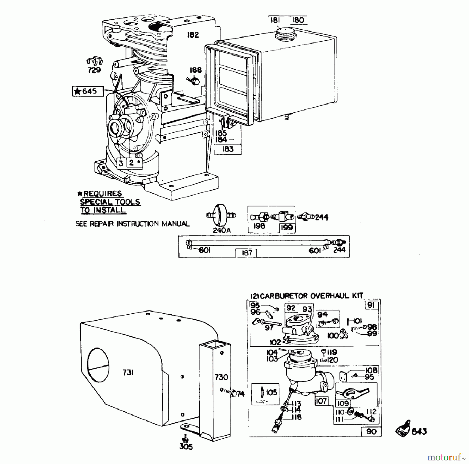 Toro Neu Snow Blowers/Snow Throwers Seite 1 38150 (826) - Toro 826 Snowthrower, 1982 (2000001-2999999) ENGINE BRIGGS & STRATTON MODEL NO. 190402 TYPE 0989-01 (8 H.P. SNOWTHROWER MODEL 38150) #2