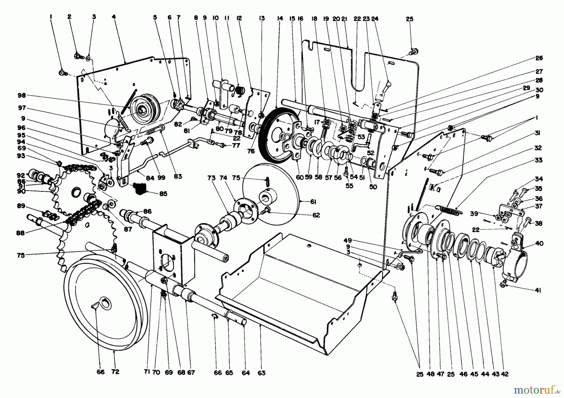 Toro Neu Snow Blowers/Snow Throwers Seite 1 38090 (1132) - Toro 1132 Snowthrower, 1985 (5000001-5999999) TRACTION ASSEMBLY
