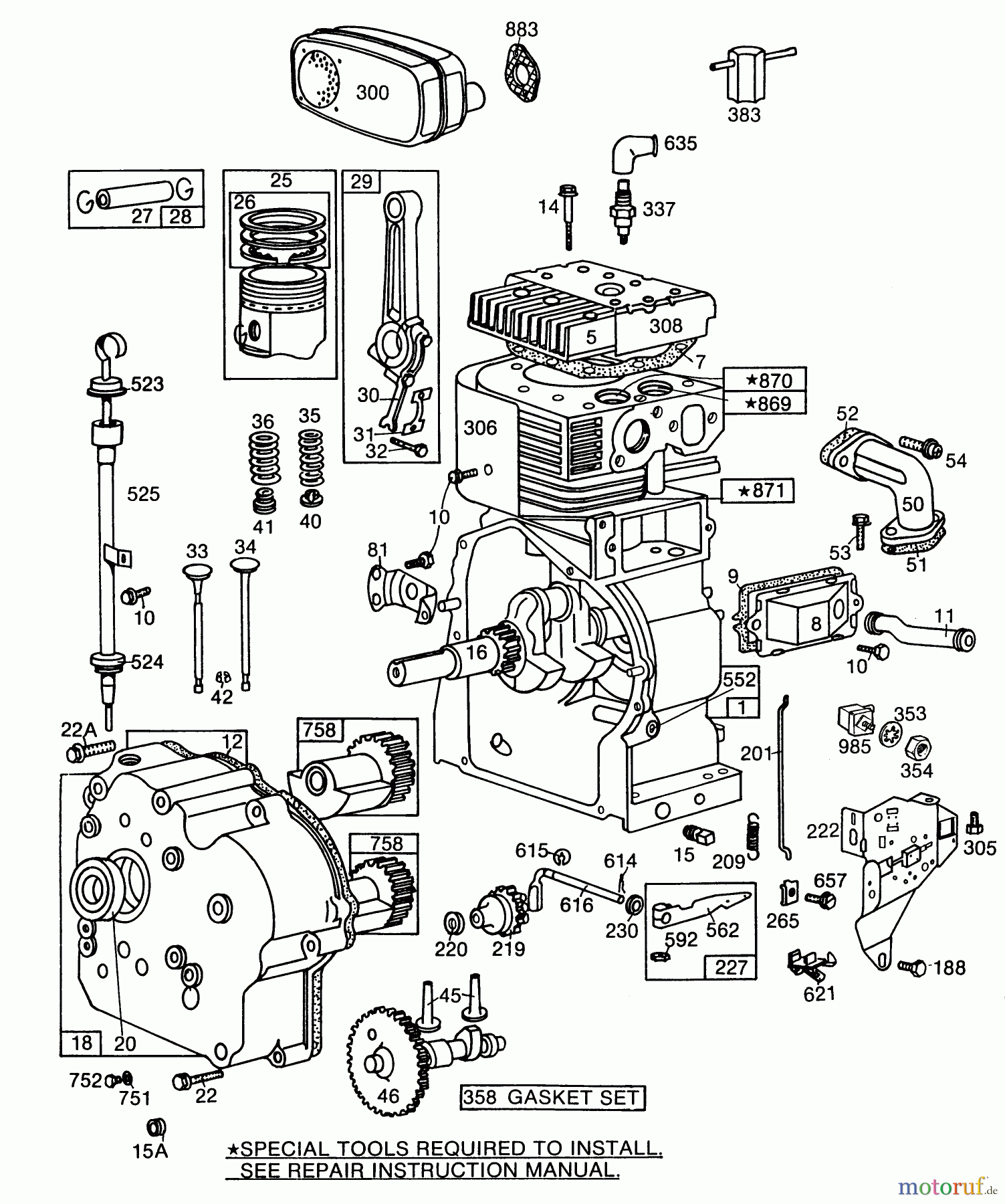  Toro Neu Snow Blowers/Snow Throwers Seite 1 38090 (1132) - Toro 1132 Snowthrower, 1986 (6000001-6999999) ENGINE MODEL BRIGGS & STRATTON NO. 252416-0719-01