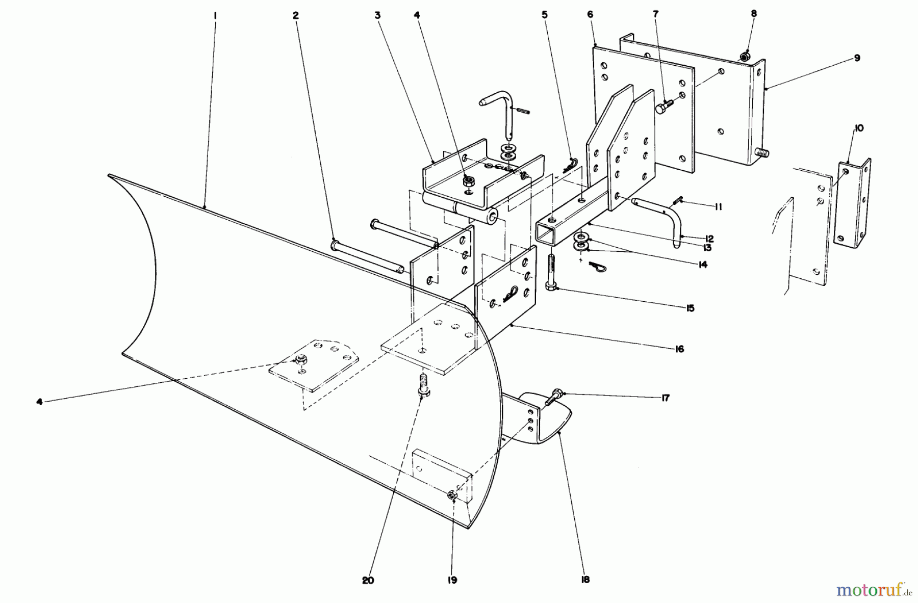  Toro Neu Snow Blowers/Snow Throwers Seite 1 38090 (1132) - Toro 1132 Snowthrower, 1986 (6000001-6999999) GRADER BLADE ASSEMBLY (MODEL NO. 59099) (OPTIONAL)