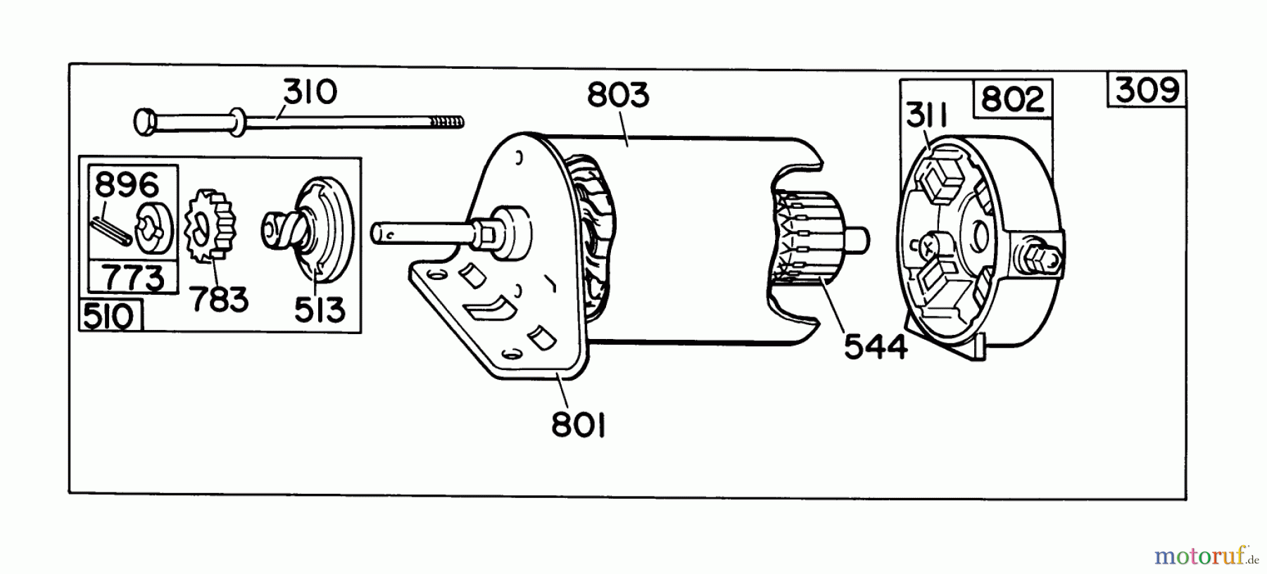Toro Neu Snow Blowers/Snow Throwers Seite 1 38090 (1132) - Toro 1132 Snowthrower, 1987 (7000001-7999999) 12 VOLT STARTER MOTOR BRIGGS & STRATTON NO. 393852