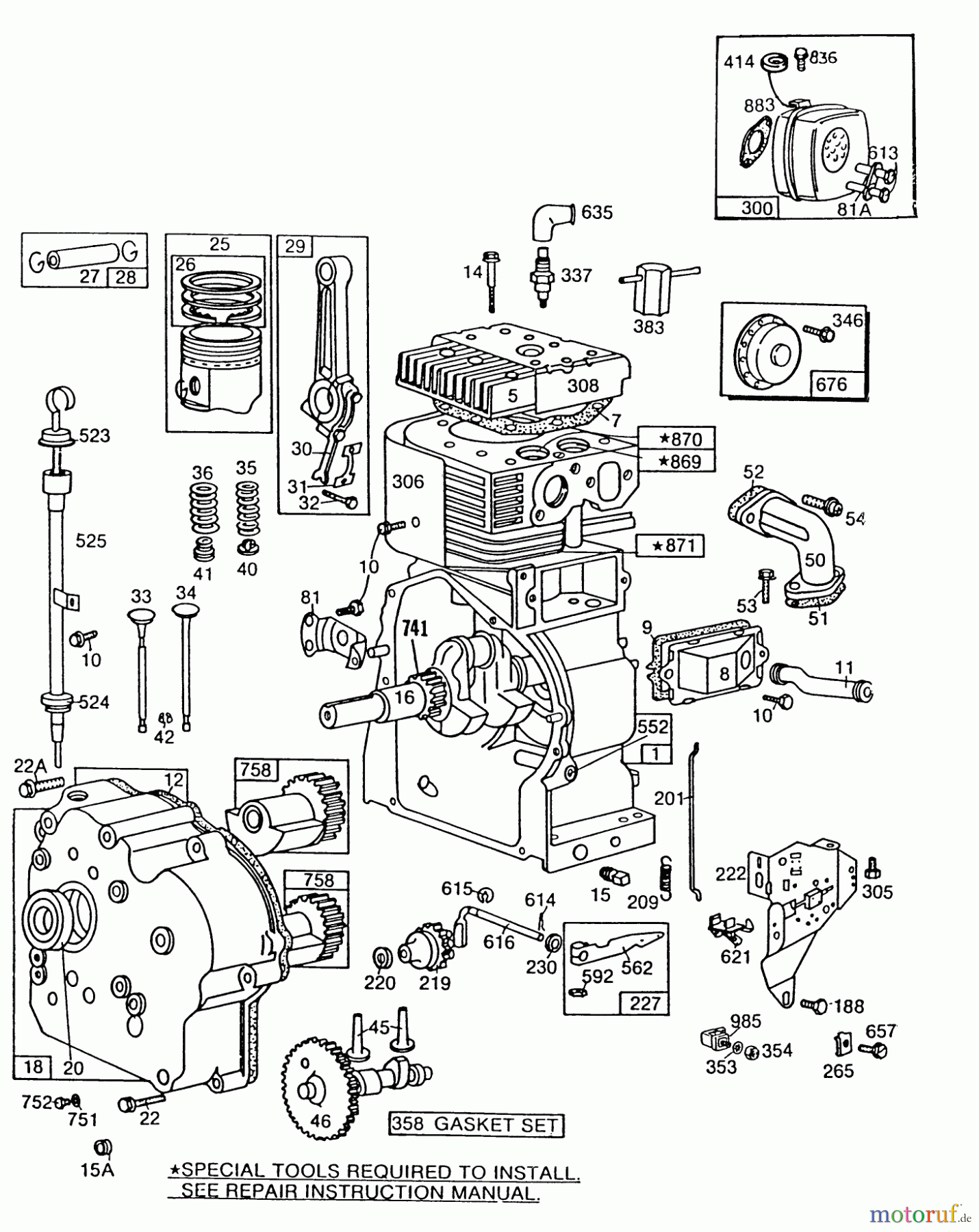 Toro Neu Snow Blowers/Snow Throwers Seite 1 38090 (1132) - Toro 1132 Snowthrower, 1987 (7000001-7999999) BRIGGS & STRATTON MODEL NO. 252416-0734-01
