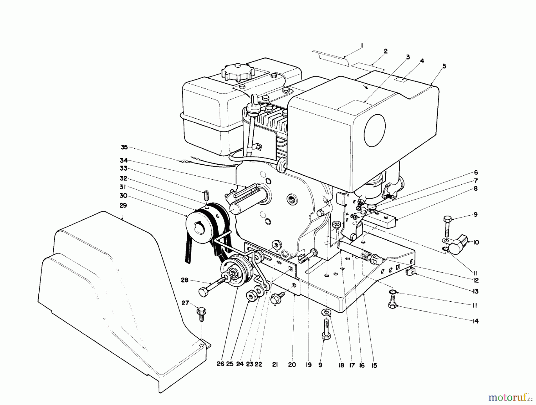 Toro Neu Snow Blowers/Snow Throwers Seite 1 38090 (1132) - Toro 1132 Snowthrower, 1987 (7000001-7999999) ENGINE ASSEMBLY