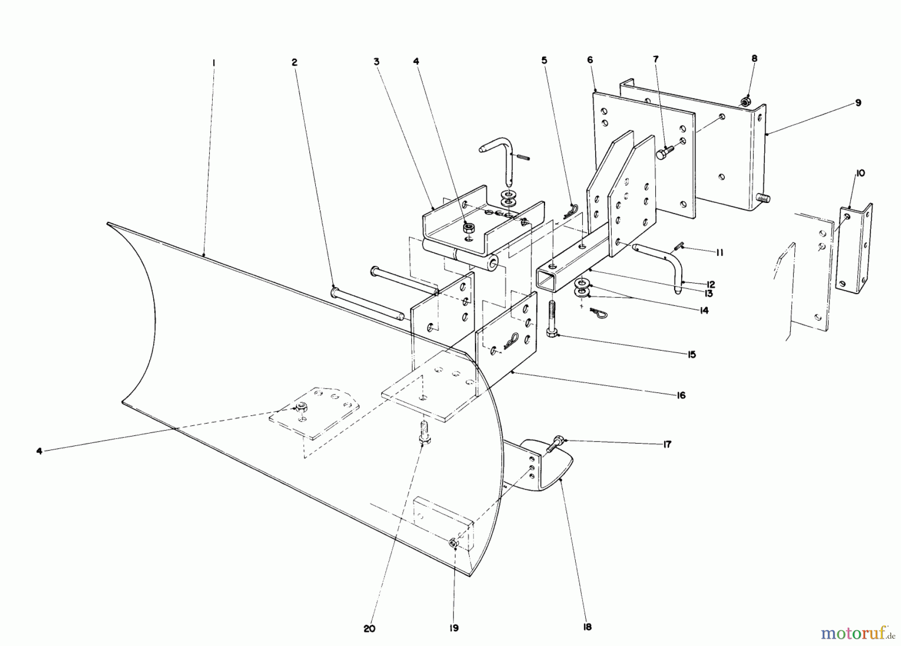 Toro Neu Snow Blowers/Snow Throwers Seite 1 38090 (1132) - Toro 1132 Snowthrower, 1987 (7000001-7999999) GRADER BLADE ASSEMBLY (MODEL NO. 59099) (OPTIONAL)