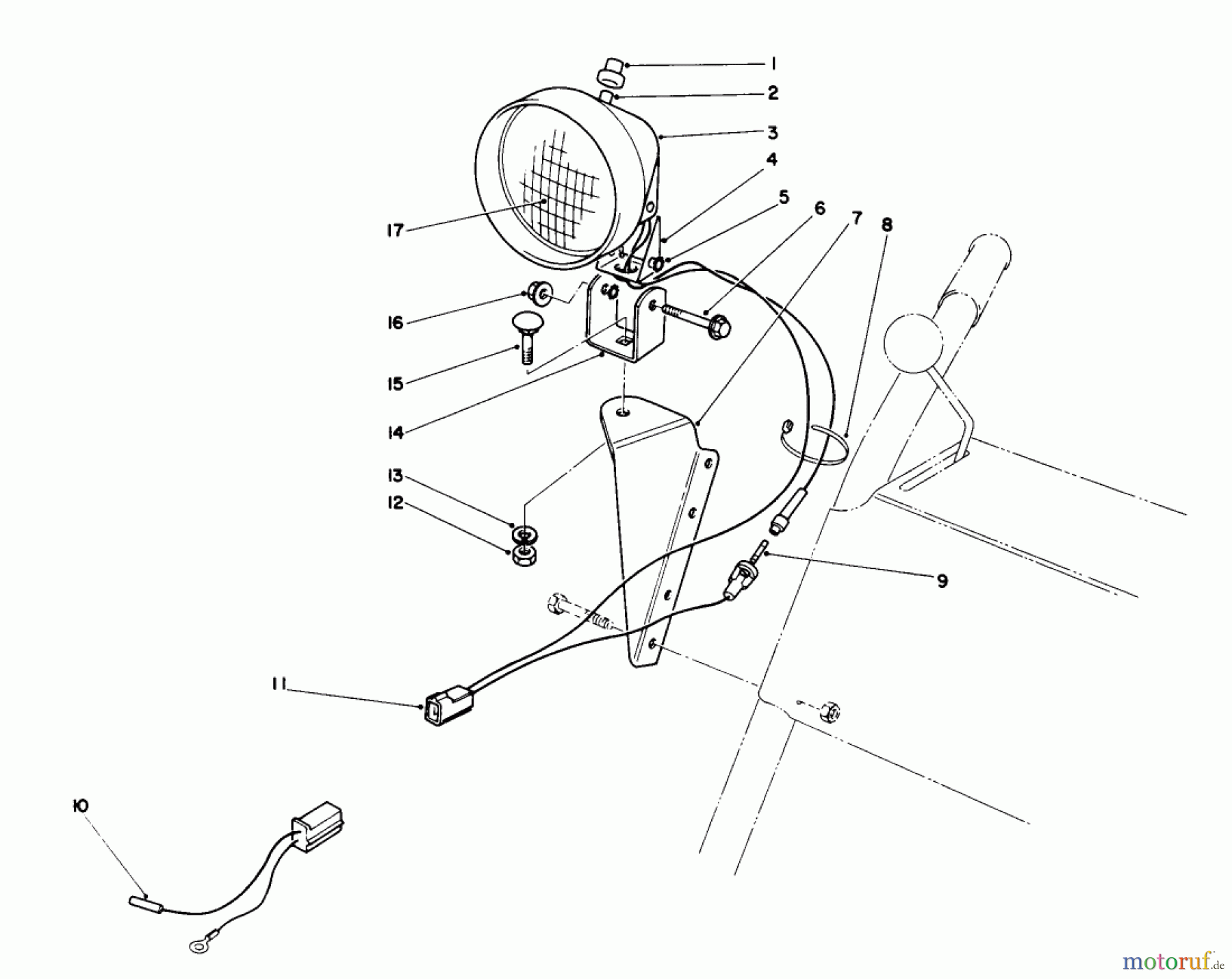 Toro Neu Snow Blowers/Snow Throwers Seite 1 38090 (1132) - Toro 1132 Snowthrower, 1987 (7000001-7999999) LIGHT KIT NO. 54-9820 (OPTIONAL)