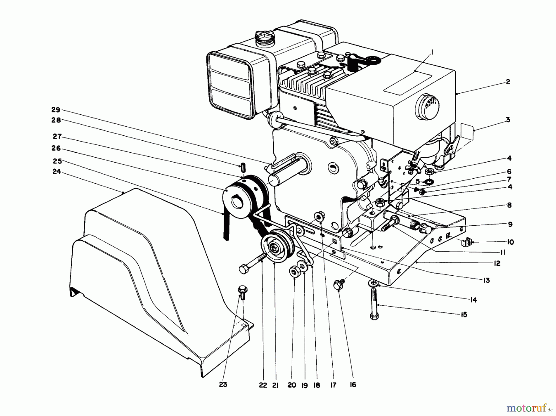 Toro Neu Snow Blowers/Snow Throwers Seite 1 38155 (826) - Toro 826 Snowthrower, 1981 (1000001-1999999) ENGINE ASSEMBLY (MODEL 38155)
