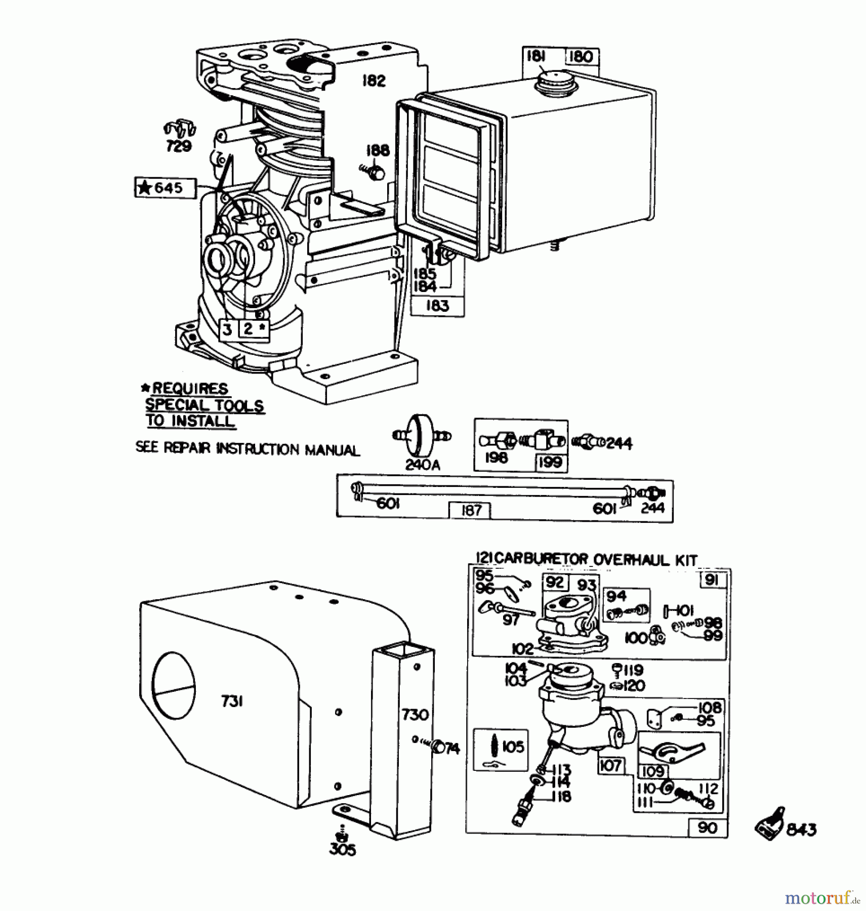  Toro Neu Snow Blowers/Snow Throwers Seite 1 38155 (826) - Toro 826 Snowthrower, 1982 (2000001-2999999) ENGINE MODEL NO. 190402 TYPE 0989-01 (MODEL 38155) #3