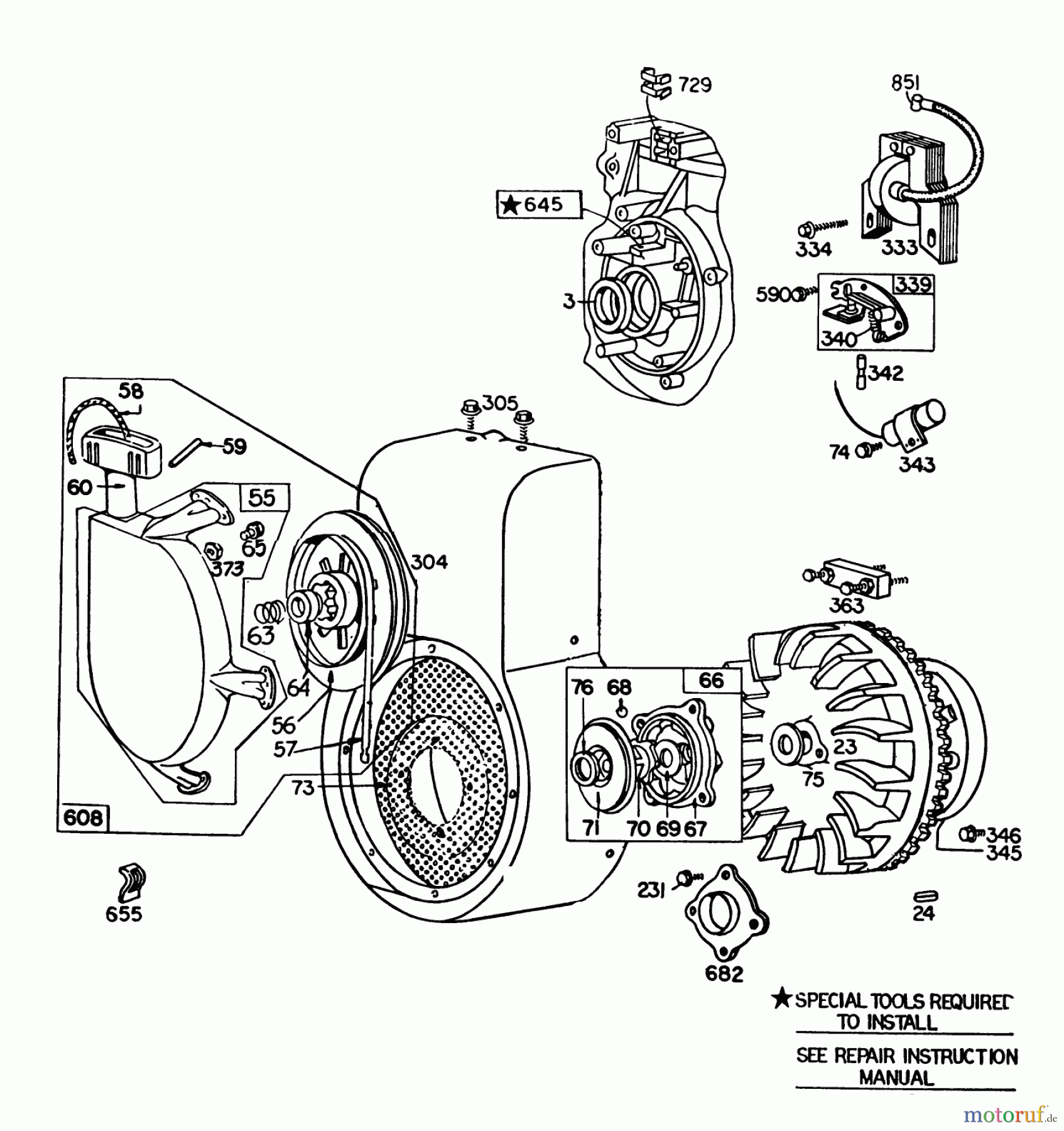  Toro Neu Snow Blowers/Snow Throwers Seite 1 38155 (826) - Toro 826 Snowthrower, 1982 (2000001-2999999) ENGINE MODEL NO. 252416 TYPE 0190-01 (MODEL 38095) #2