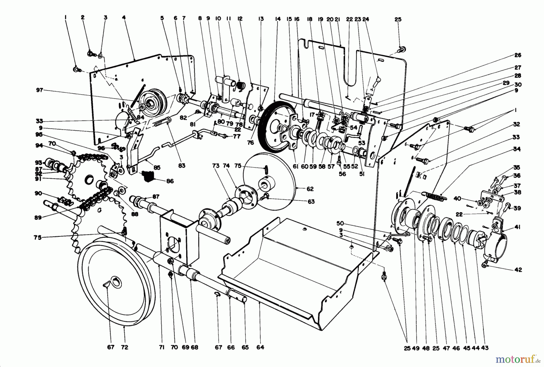 Toro Neu Snow Blowers/Snow Throwers Seite 1 38155 (826) - Toro 826 Snowthrower, 1981 (1000001-1999999) TRACTION ASSEMBLY