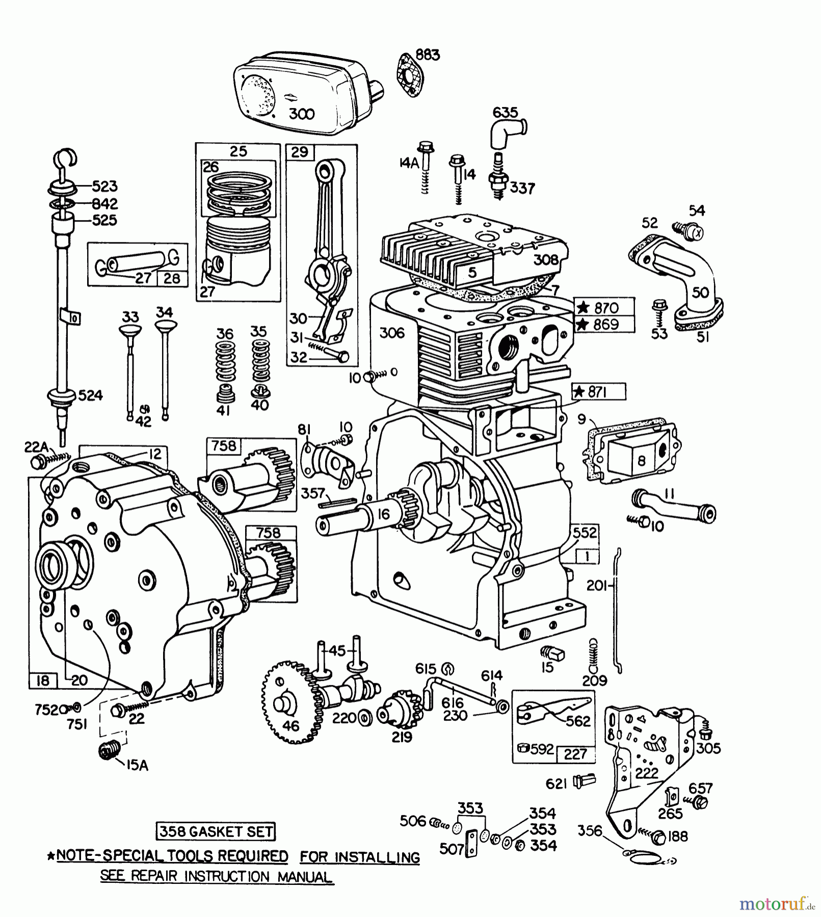 Toro Neu Snow Blowers/Snow Throwers Seite 1 38095 (1132) - Toro 1132 Snowthrower, 1983 (3000001-3999999) ENGINE BRIGGS & STRATTON MODEL NO. 252416-0190-01 #1