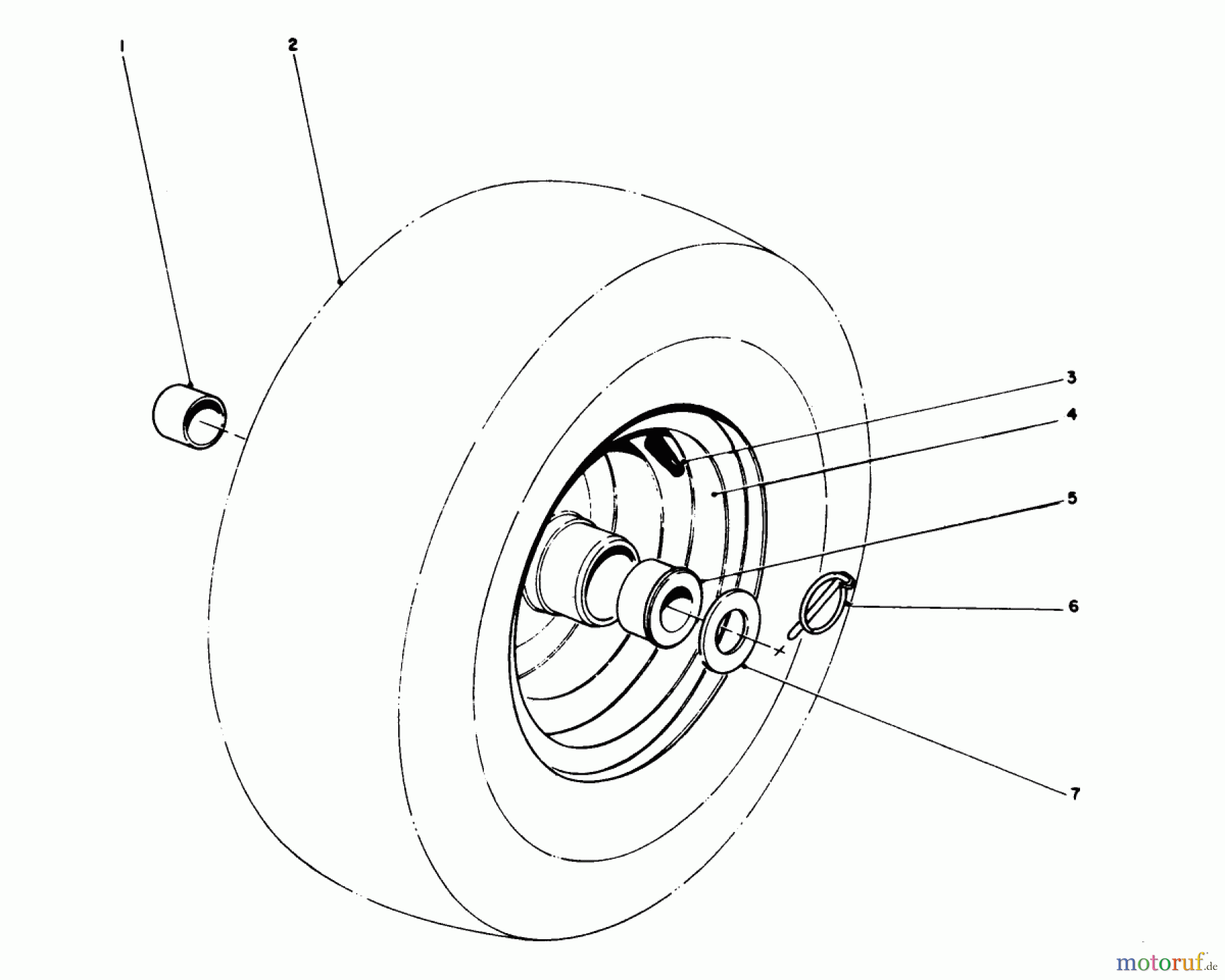 Toro Neu Snow Blowers/Snow Throwers Seite 1 38095 (1132) - Toro 1132 Snowthrower, 1985 (5000001-5999999) WHEEL ASSEMBLY