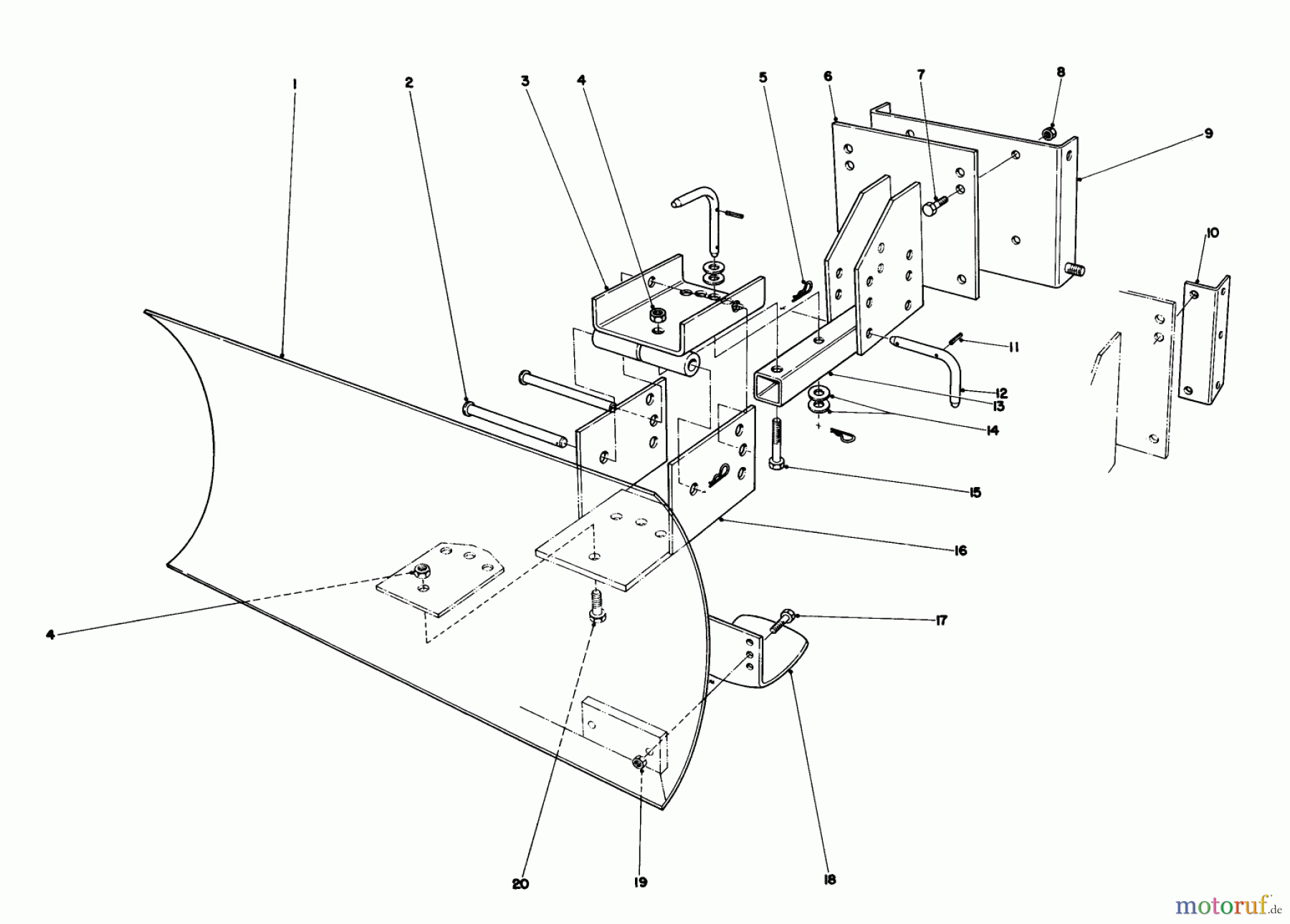 Toro Neu Snow Blowers/Snow Throwers Seite 1 38095 (1132) - Toro 1132 Snowthrower, 1987 (7000001-7999999) GRADER BLADE ASSEMBLY MODEL NO. 59099 (OPTIONAL)