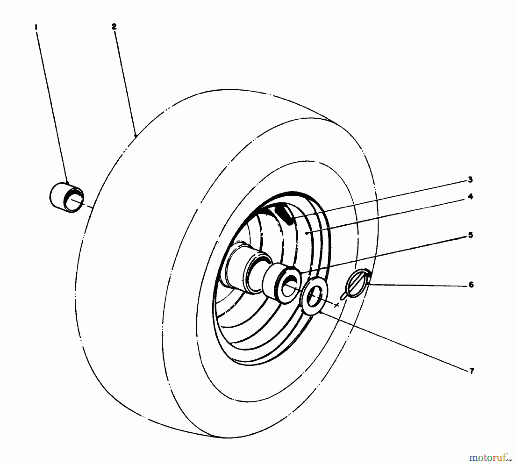 Toro Neu Snow Blowers/Snow Throwers Seite 1 38095 (1132) - Toro 1132 Snowthrower, 1987 (7000001-7999999) WHEEL ASSEMBLY