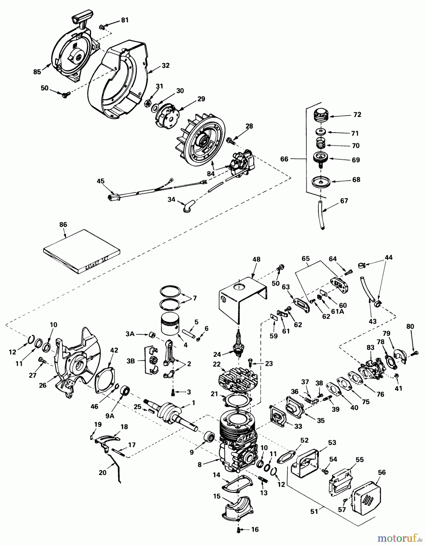 Toro Neu Snow Blowers/Snow Throwers Seite 1 38100 (S-140) - Toro S-140 Snowthrower, 1979 (9000001-9999999) ENGINE TECUMSEH MODEL NO. AH520 TYPE 1584