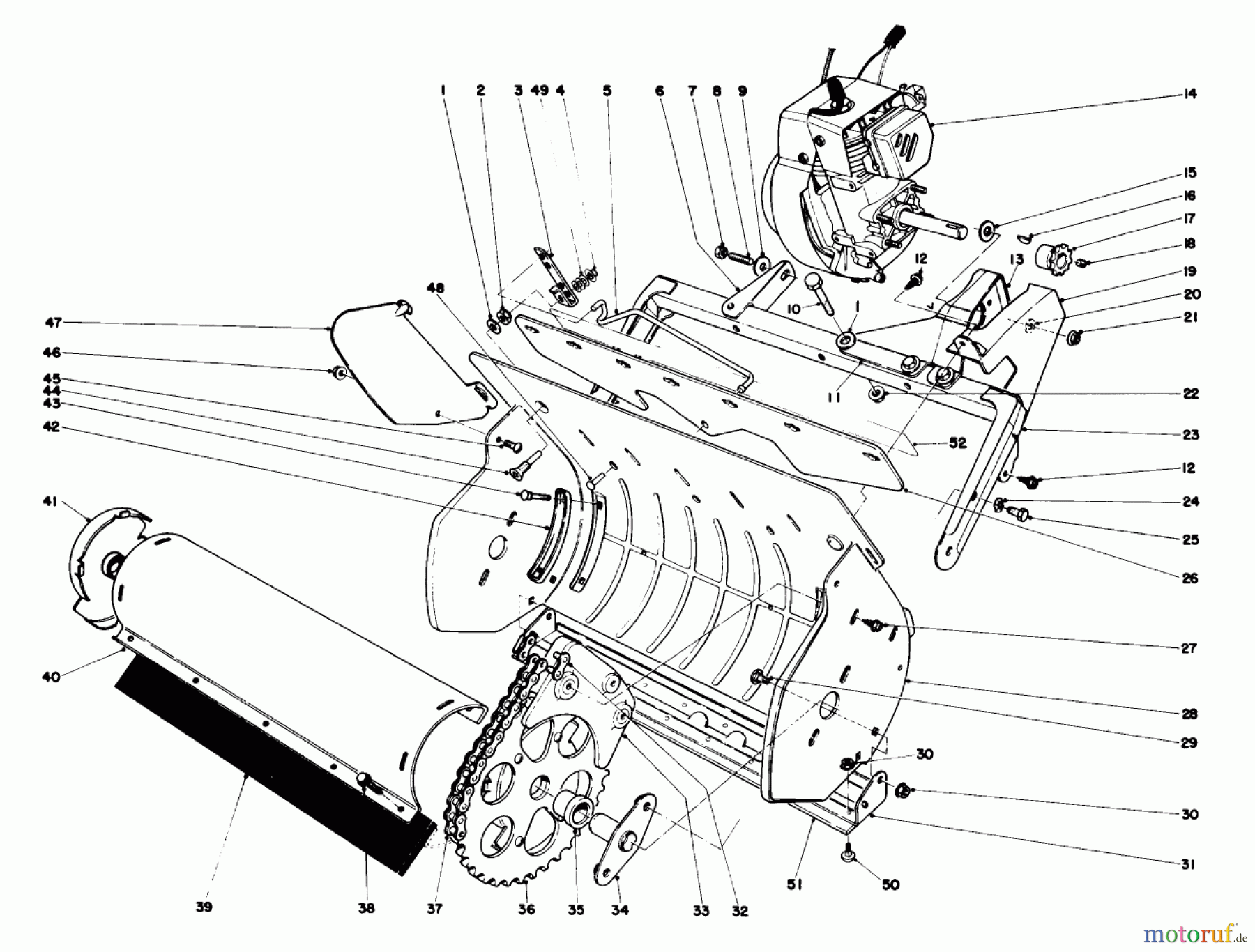 Toro Neu Snow Blowers/Snow Throwers Seite 1 38100 (S-140) - Toro S-140 Snowthrower, 1979 (9000001-9999999) LOWER MAIN FRAME
