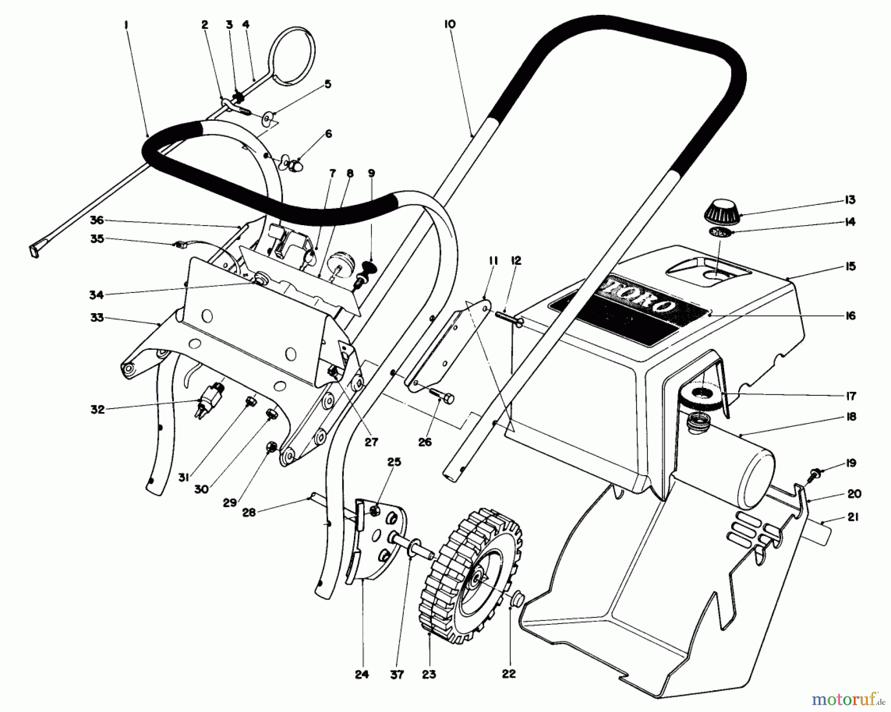 Toro Neu Snow Blowers/Snow Throwers Seite 1 38100 (S-140) - Toro S-140 Snowthrower, 1979 (9000001-9999999) UPPER MAIN FRAME