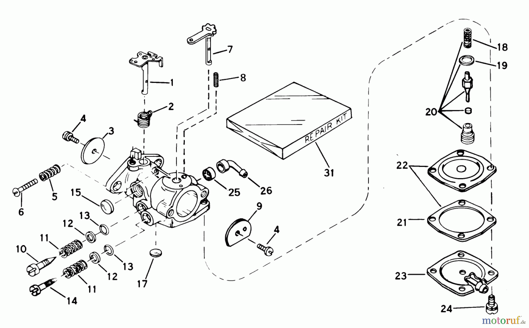  Toro Neu Snow Blowers/Snow Throwers Seite 1 38100 (S-140) - Toro S-140 Snowthrower, 1980 (SN 0500000-0999999) CARBURETOR NO. 632035 ENGINE MODEL NO. AH520, TYPE 1584B (USED ON UNITS WITH SERIAL NO. 0300000 THRU 0510157)