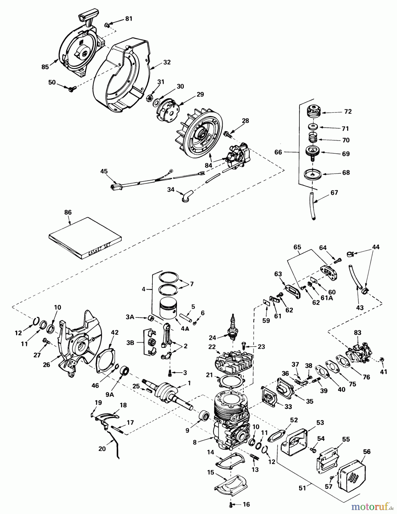 Toro Neu Snow Blowers/Snow Throwers Seite 1 38100 (S-140) - Toro S-140 Snowthrower, 1980 (SN 0500000-0999999) ENGINE TECUMSEH MODEL NO. AH520 TYPE 1584A (USED ON UNITS WITH SERIAL NO. 0000001 THRU 0299999)