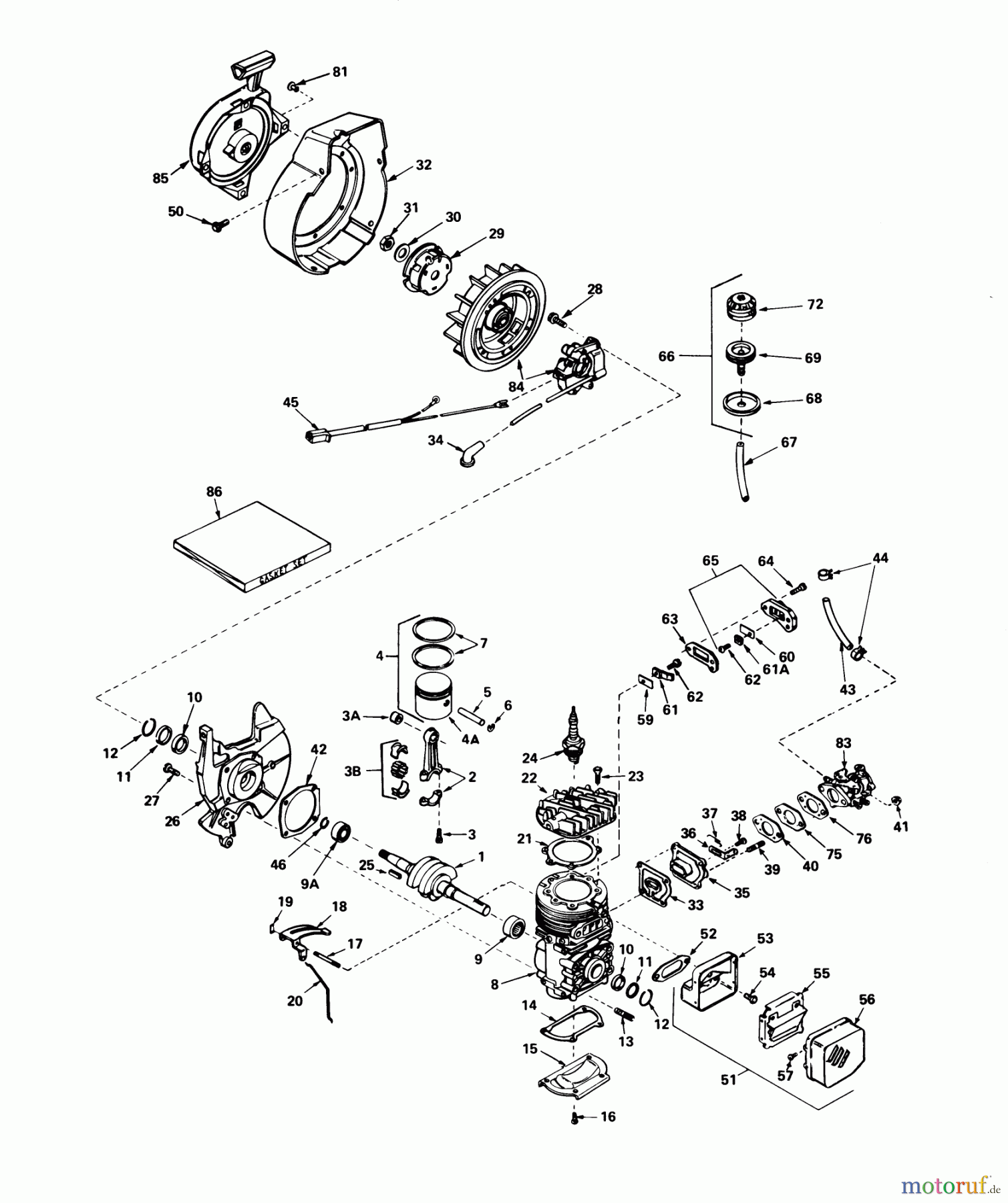 Toro Neu Snow Blowers/Snow Throwers Seite 1 38100 (S-140) - Toro S-140 Snowthrower, 1980 (SN 0500000-0999999) ENGINE TECUMSEH MODEL NO. AH520 TYPE 1584B (USED ON UNITS WITH SERIAL NO. 0300000 THRU 0510157)