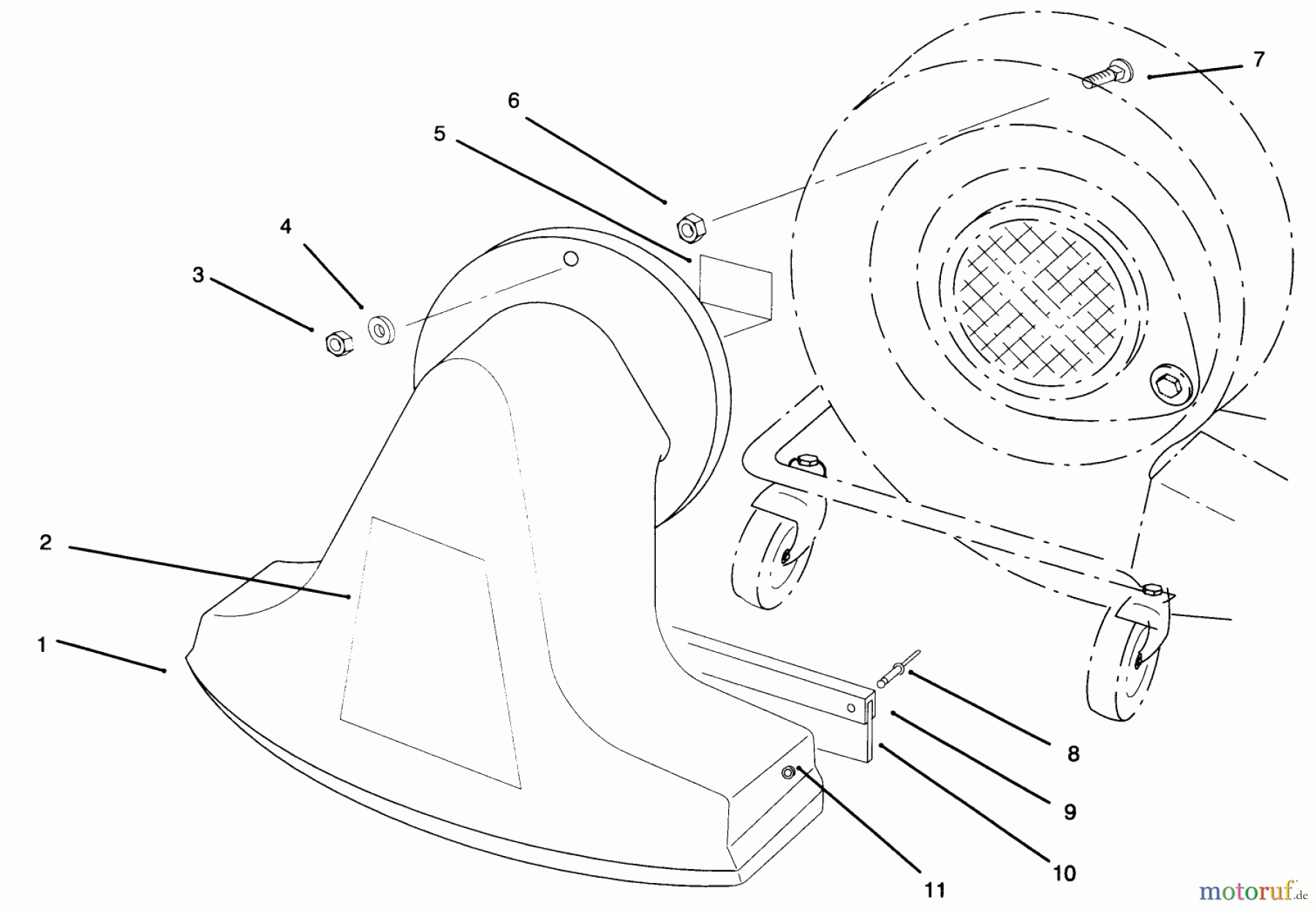 Toro Neu Blowers/Vacuums/Chippers/Shredders 62924 - Toro 5 hp Lawn Vacuum, 1995 (5900001-5999999) SNOUT ASSEMBLY