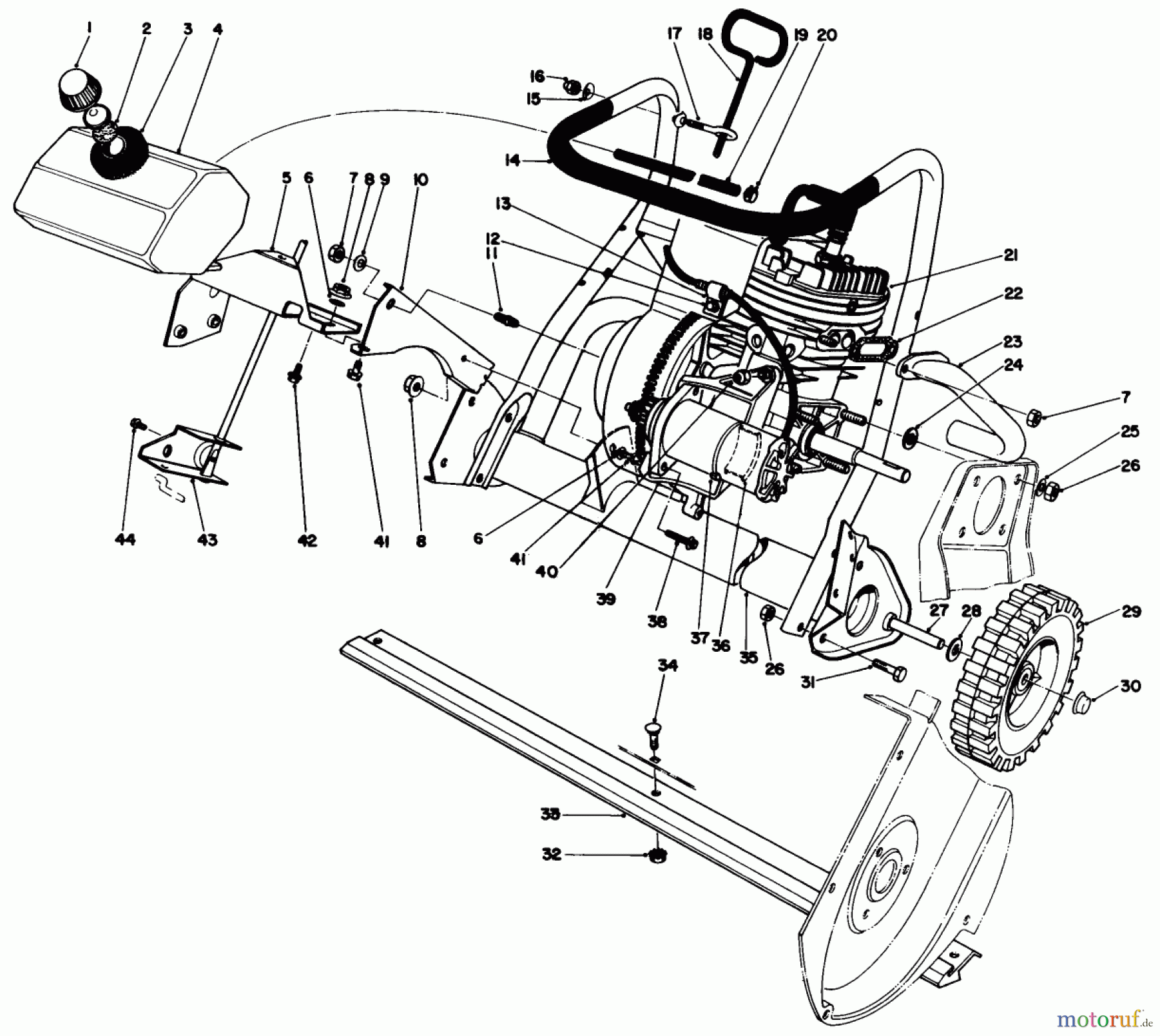 Toro Neu Snow Blowers/Snow Throwers Seite 1 38115C (CR-20R) - Toro CR-20 Snowthrower, 1987 (7000001-7999999) ENGINE ASSEMBLY (MODELS NO. 38115C & 38116C)
