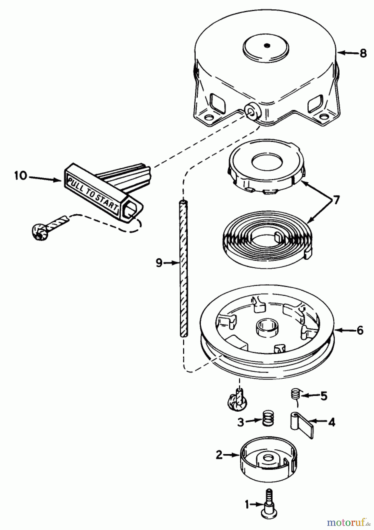 Toro Neu Snow Blowers/Snow Throwers Seite 1 38115C (CR-20R) - Toro CR-20 Snowthrower, 1987 (7000001-7999999) REWIND STARTER NO. 590537