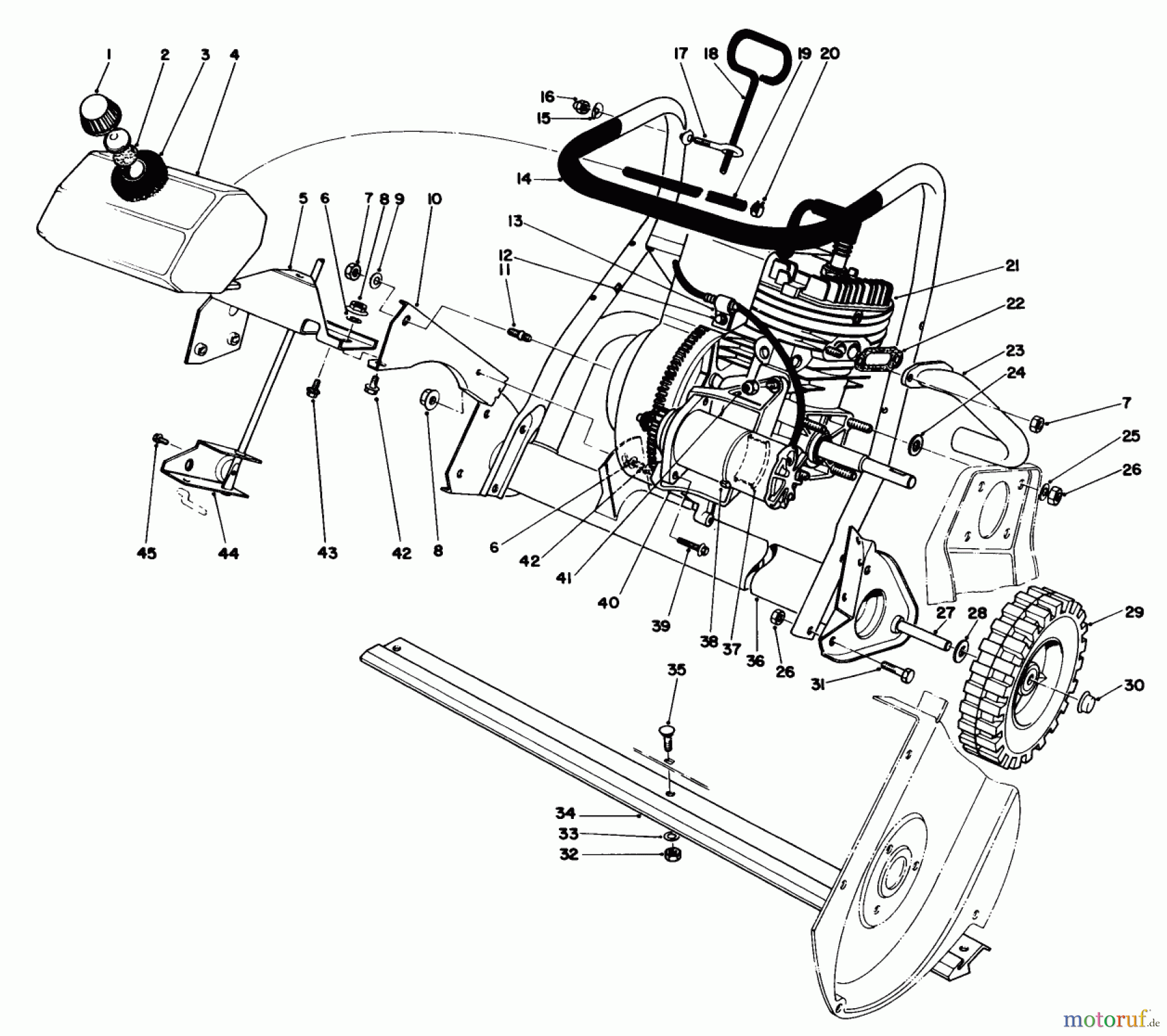 Toro Neu Snow Blowers/Snow Throwers Seite 1 38110C (CR-20R) - Toro CR-20R Snowthrower, 1988 (8000001-8999999) ENGINE ASSEMBLY (MODEL NO.38115C)
