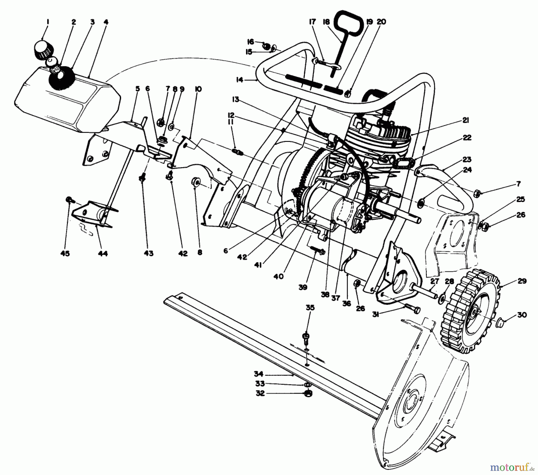 Toro Neu Snow Blowers/Snow Throwers Seite 1 38115C (CR-20R) - Toro CR-20 Snowthrower, 1990 (0000001-0999999) ENGINE ASSEMBLY (MODEL NO. 38115C)