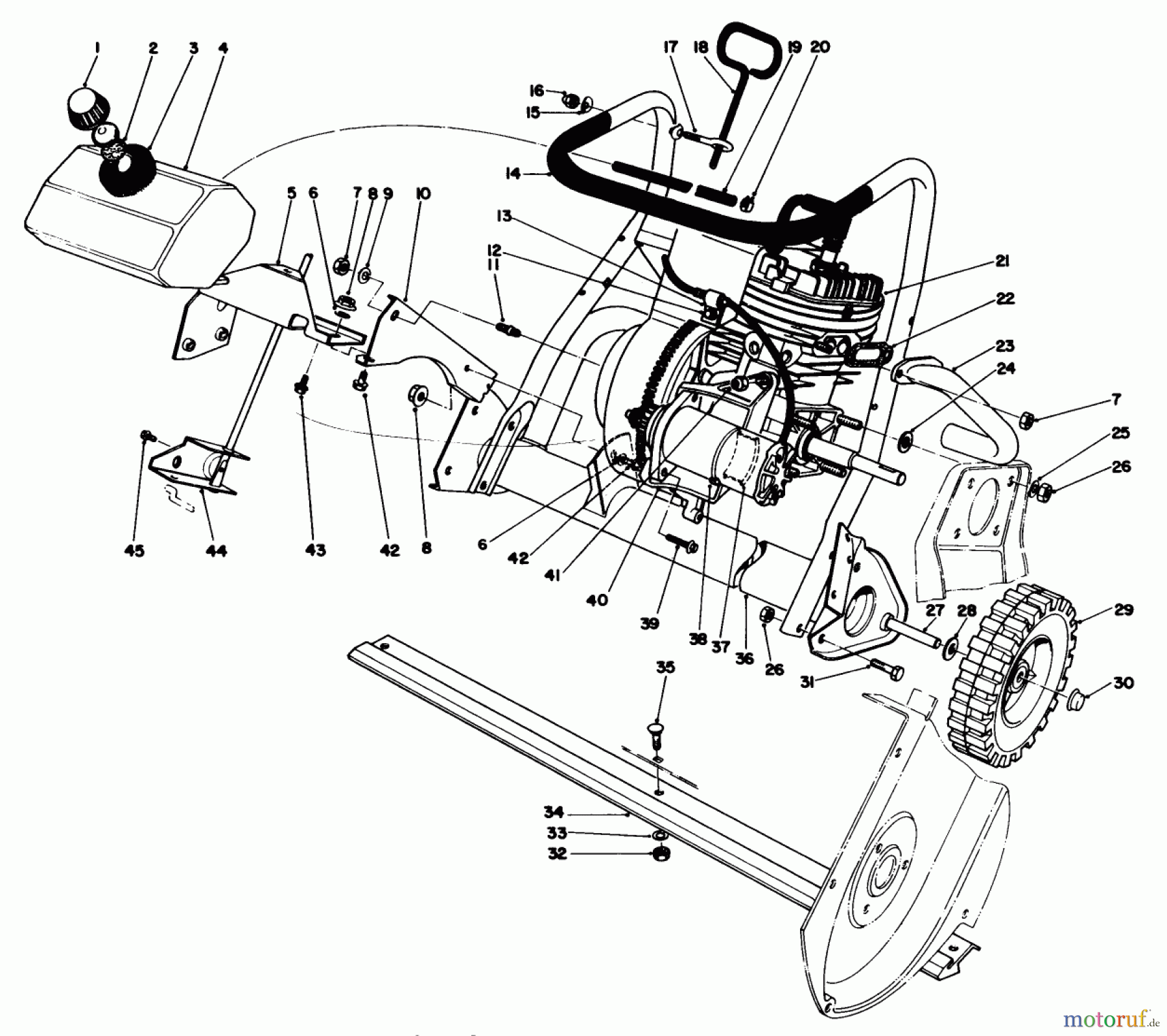 Toro Neu Snow Blowers/Snow Throwers Seite 1 38116 (CR-20R) - Toro CR-20 Snowthrower, 1989 (9000001-9999999) ENGINE ASSEMBLY