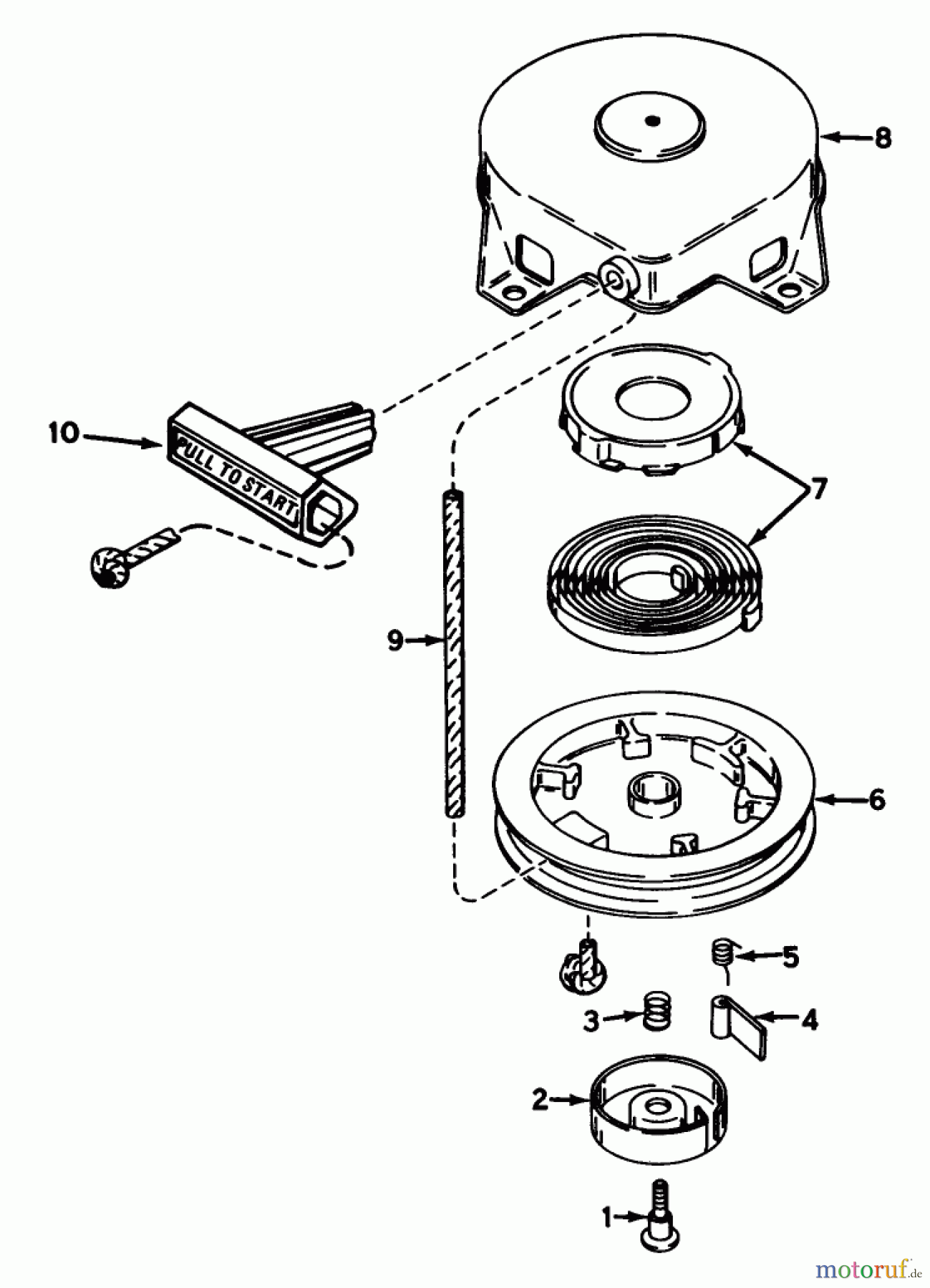 Toro Neu Snow Blowers/Snow Throwers Seite 1 38116 (CR-20R) - Toro CR-20 Snowthrower, 1989 (9000001-9999999) REWIND STARTER NO. 590537