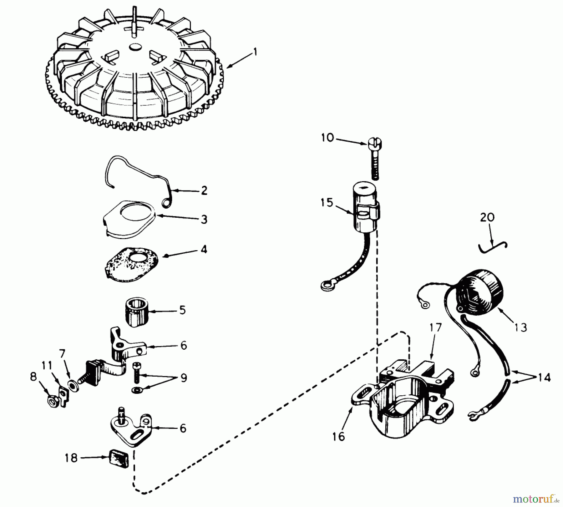 Toro Neu Snow Blowers/Snow Throwers Seite 1 38130 (S-200) - Toro S-200 Snowthrower, 1979 (9000001-9999999) MAGNETO NO. 610772A (ENGINE MODEL AH520 TYPE 1583 UNIT MODEL 38130)