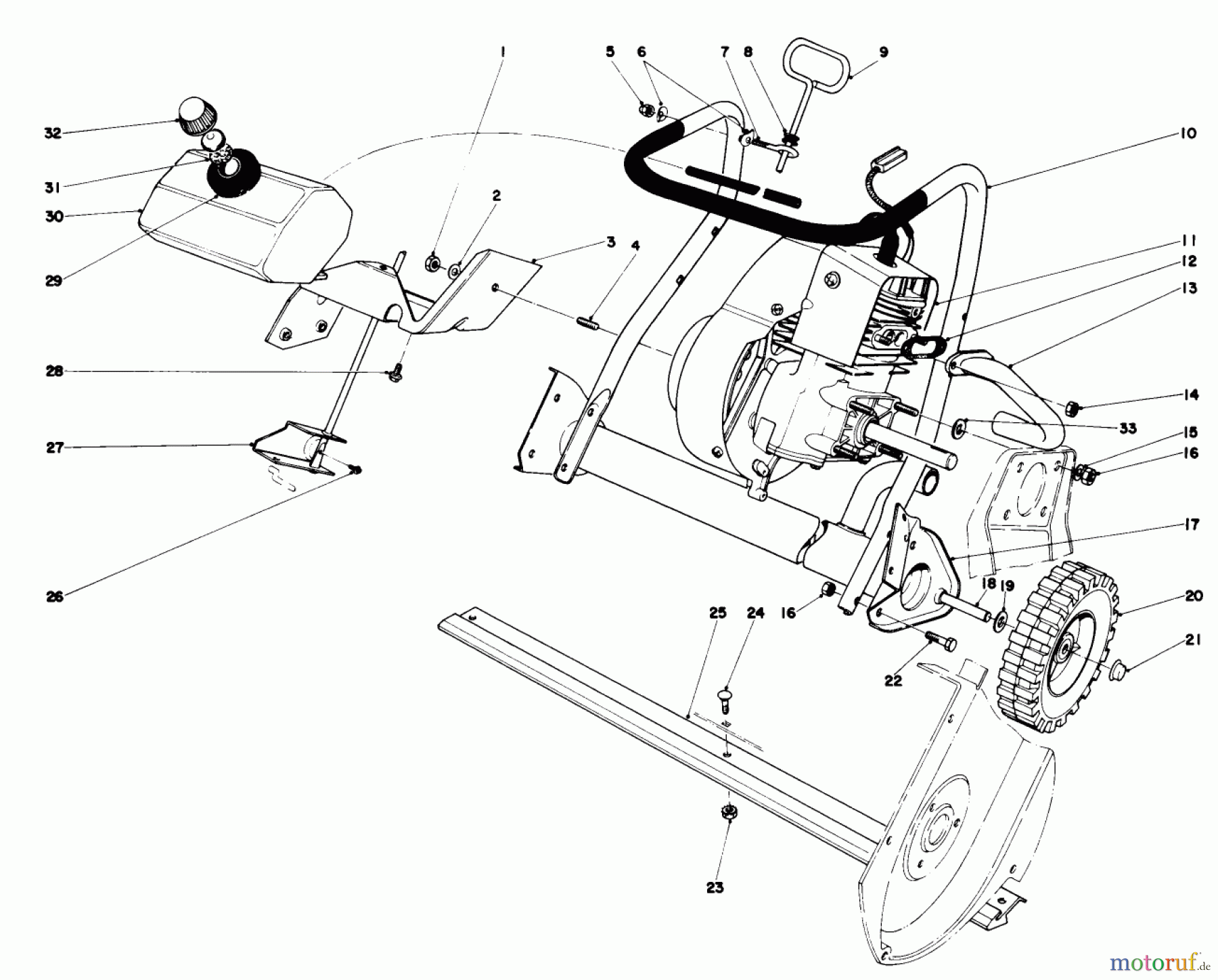Toro Neu Snow Blowers/Snow Throwers Seite 1 38120 (S-200) - Toro S-200 Snowthrower, 1980 (0000001-0015000) ENGINE ASSEMBLY