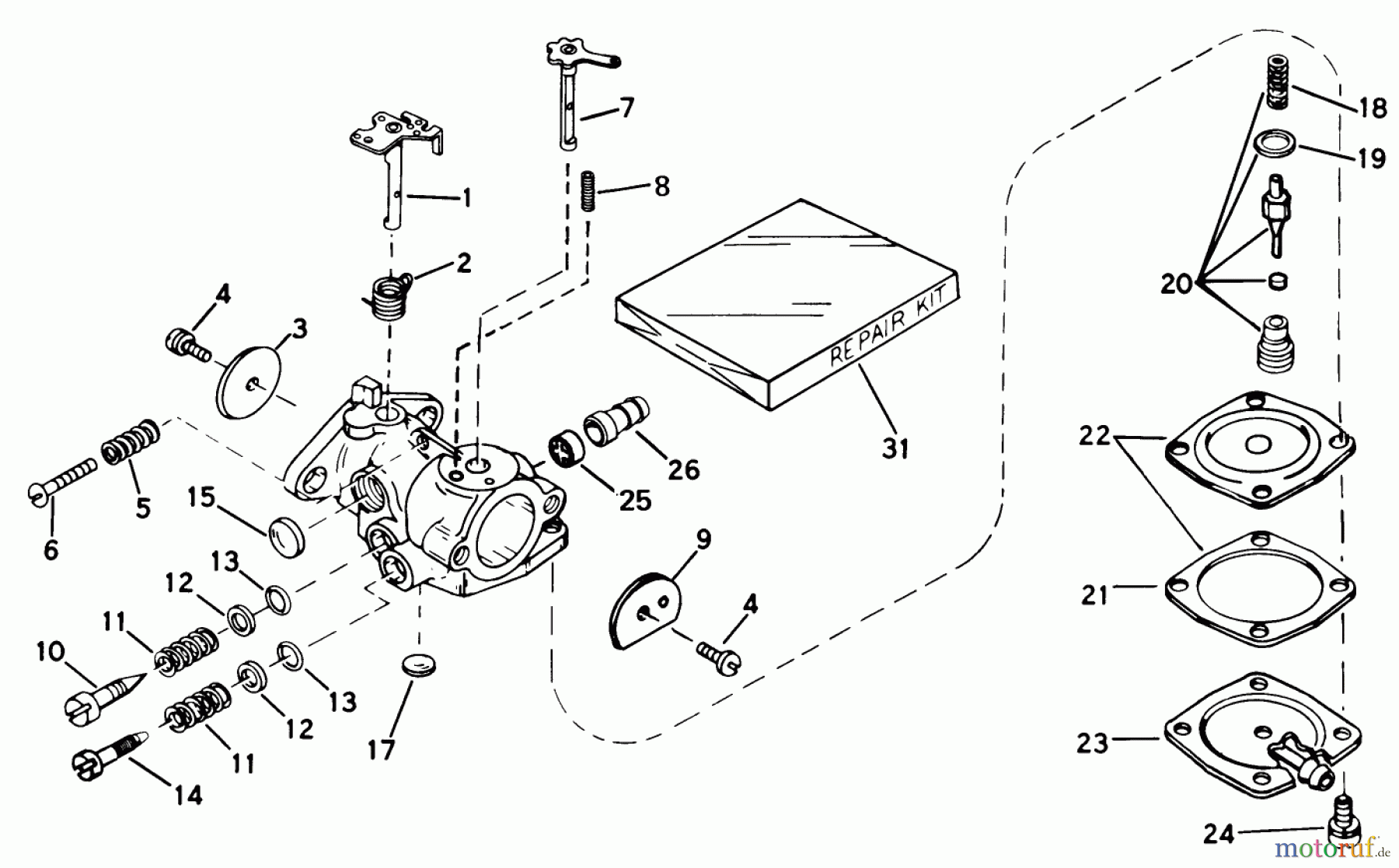 Toro Neu Snow Blowers/Snow Throwers Seite 1 38130 (S-200) - Toro S-200 Snowthrower, 1980 (0015001-0499999) CARBURETOR NO. 631887 ENGINE MODEL AH520 TYPE 1585B UNIT MODEL 38120 (USED ON UNITS WITH SERIAL NO. 0300000 THRU