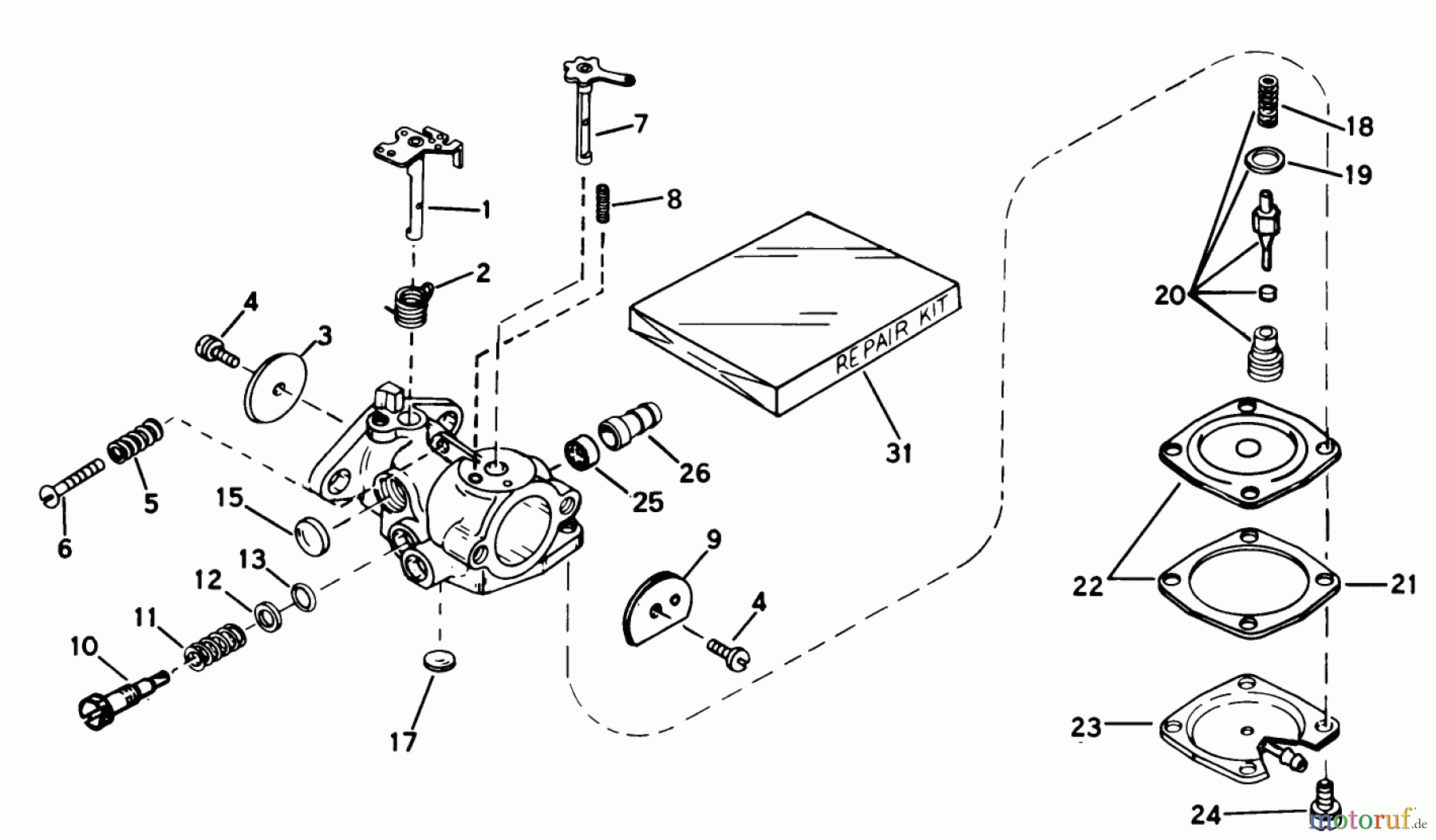 Toro Neu Snow Blowers/Snow Throwers Seite 1 38130 (S-200) - Toro S-200 Snowthrower, 1980 (0000001-0015000) CARBURETOR NO. 632101 ENGINE MODEL AH520 TYPE 1585A UNIT MODEL 38120 (USED ON UNITS WITH SERIAL NO. 0100000 THRU