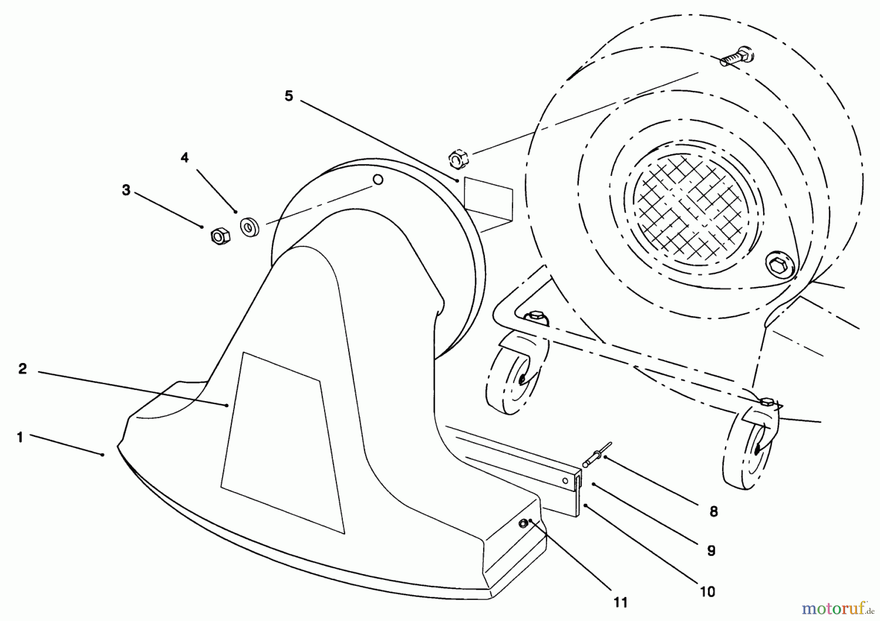 Toro Neu Blowers/Vacuums/Chippers/Shredders 62924 - Toro 5 hp Lawn Vacuum, 1996 (6900001-6999999) SNOUT ASSEMBLY