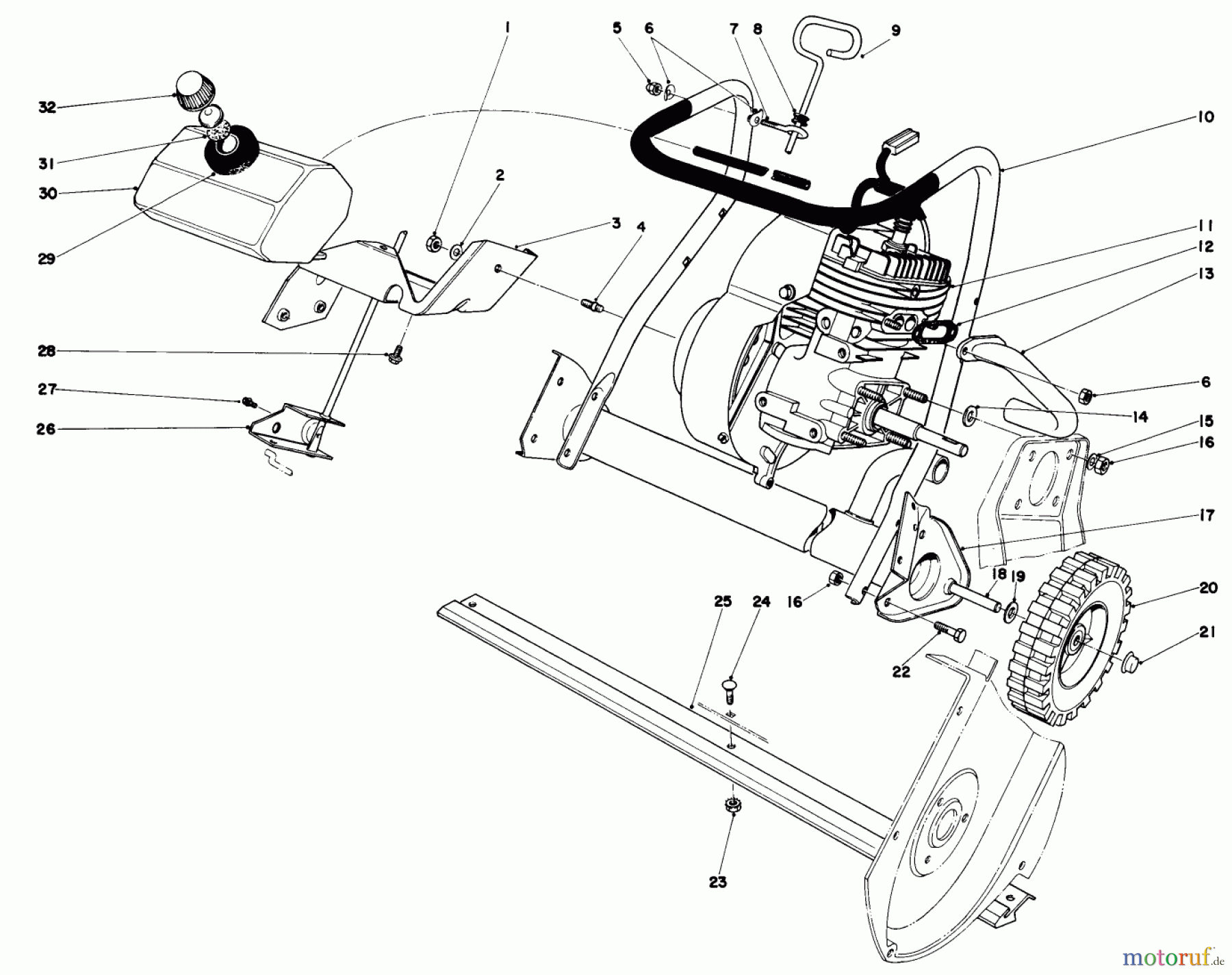 Toro Neu Snow Blowers/Snow Throwers Seite 1 38130 (S-200) - Toro S-200 Snowthrower, 1980 (0015001-0499999) ENGINE ASSEMBLY (MODEL 38120)