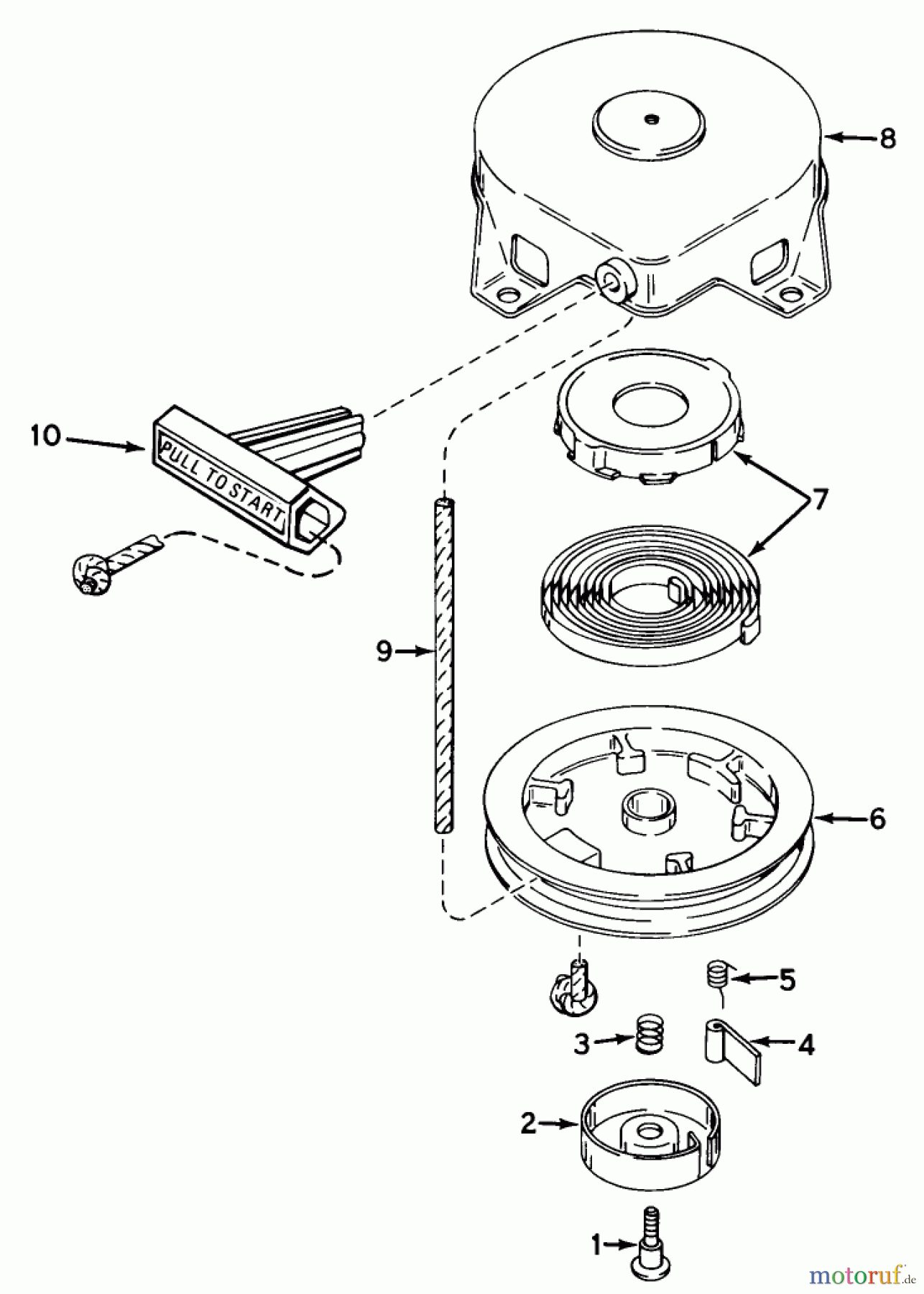 Toro Neu Snow Blowers/Snow Throwers Seite 1 38130 (S-200) - Toro S-200 Snowthrower, 1980 (0015001-0499999) SHROUD & REWIND STARTER NO. 590537 ENGINE MODEL AH520 TYPE 1585A UNIT MODEL 38120 (USED ON UNITS WITH SERIAL NO.