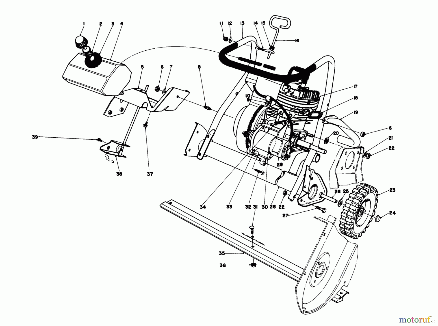 Toro Neu Snow Blowers/Snow Throwers Seite 1 38130 (S-200) - Toro S-200 Snowthrower, 1981 (1000001-1000350) ENGINE ASSEMBLY (MODEL 38130)