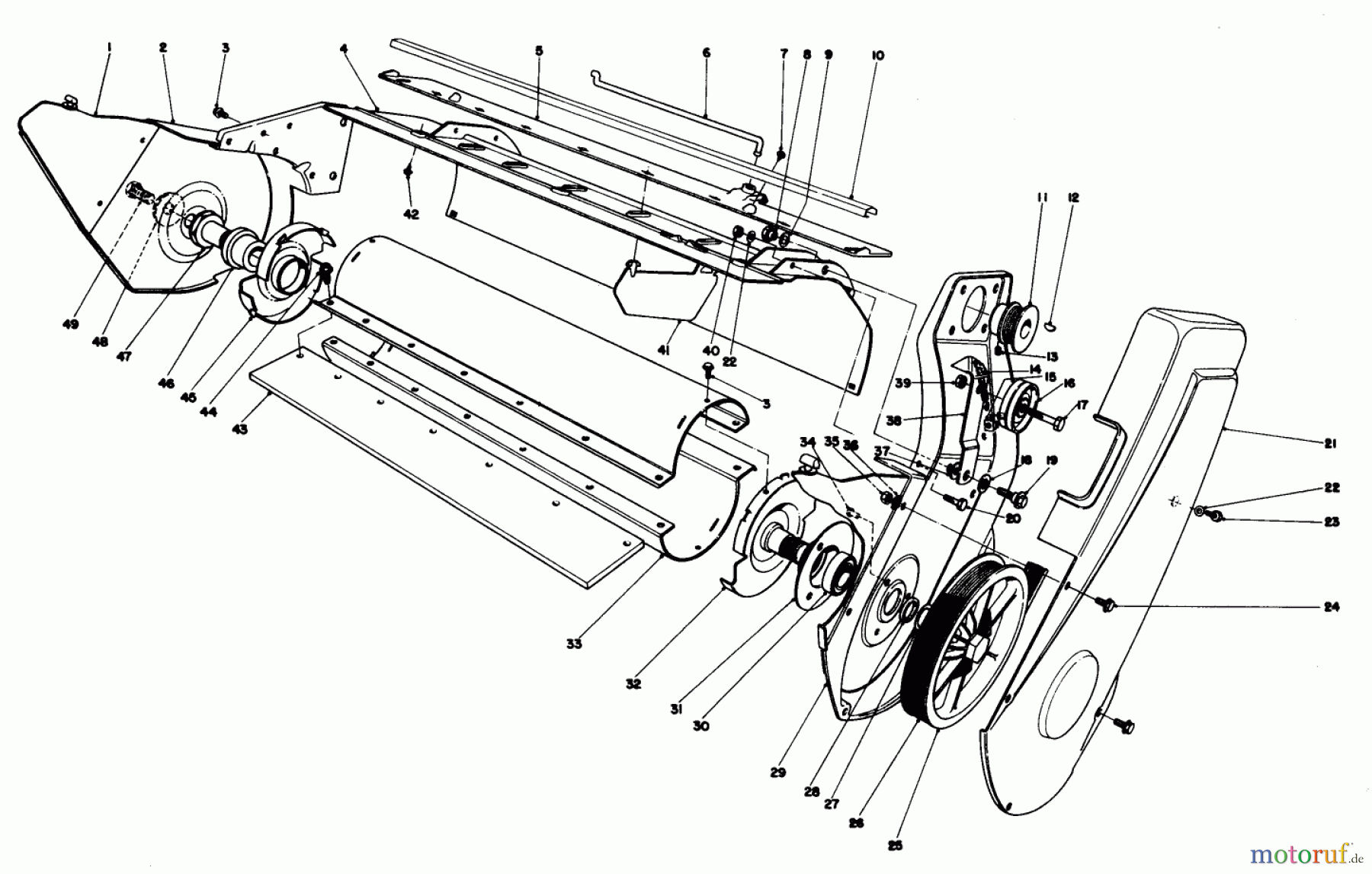 Toro Neu Snow Blowers/Snow Throwers Seite 1 38120 (S-200) - Toro S-200 Snowthrower, 1982 (2000001-2999999) LOWER MAIN FRAME ASSEMBLY (MODEL 38130)