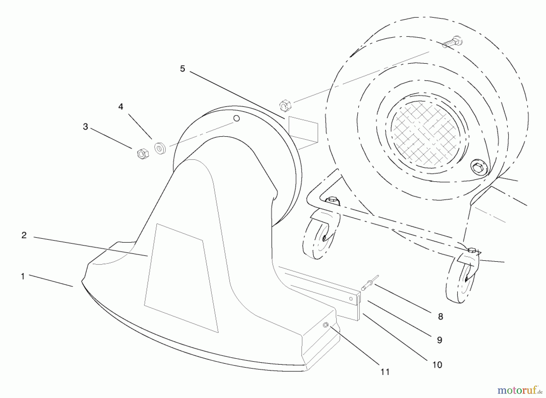 Toro Neu Blowers/Vacuums/Chippers/Shredders 62924 - Toro 5 hp Lawn Vacuum, 2000 (200000001-200999999) SNOUT ASSEMBLY