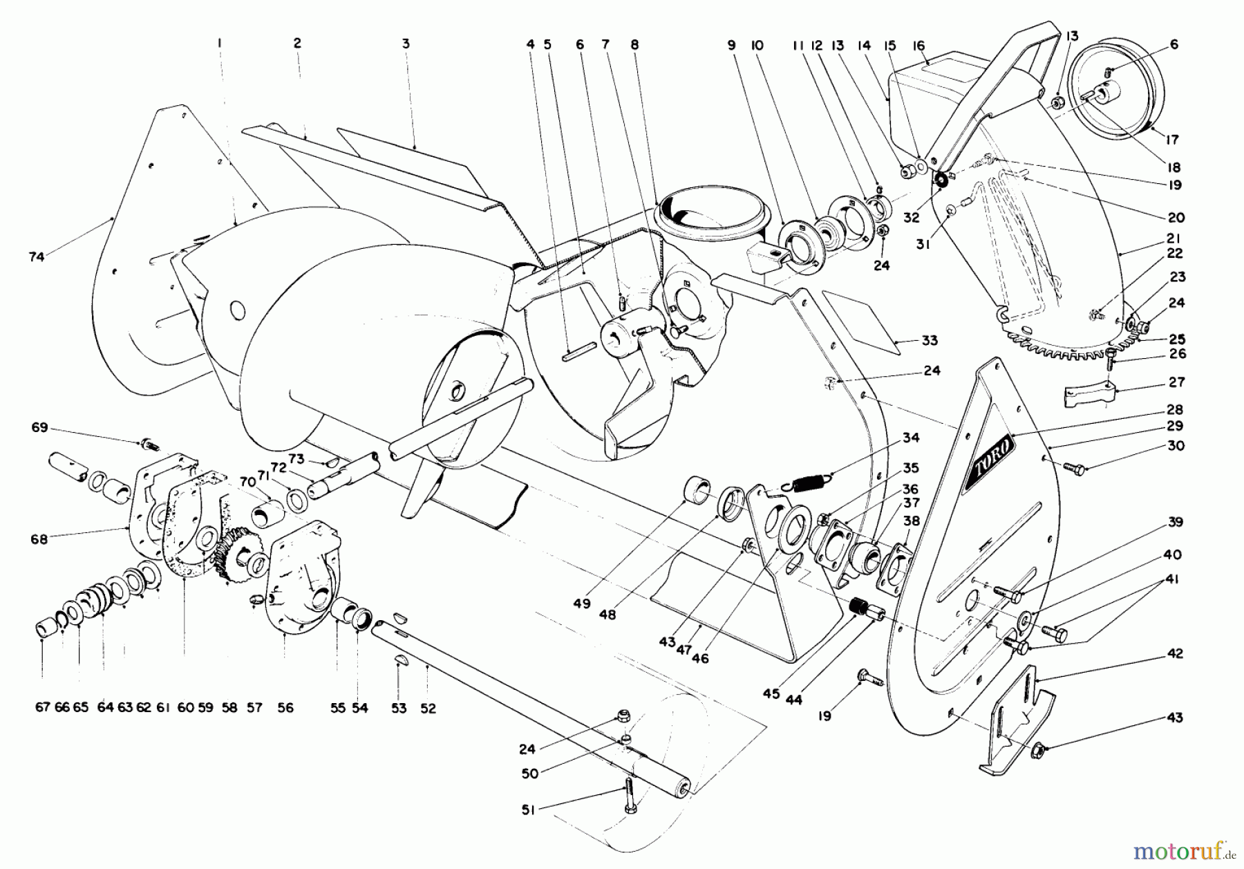 Toro Neu Snow Blowers/Snow Throwers Seite 1 38150 (826) - Toro 826 Snowthrower, 1986 (6000001-6999999) AUGER ASSEMBLY