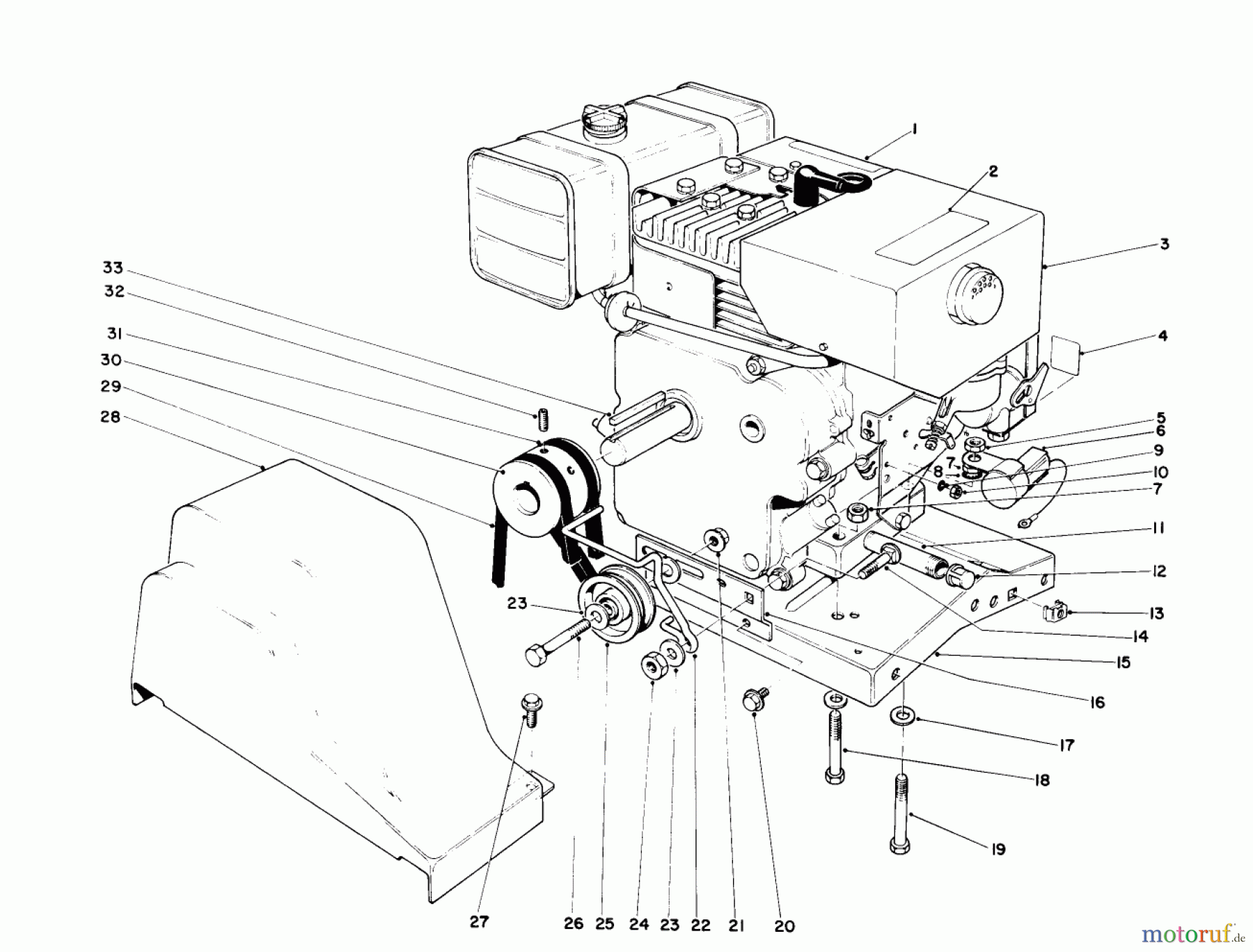Toro Neu Snow Blowers/Snow Throwers Seite 1 38150 (826) - Toro 826 Snowthrower, 1986 (6000001-6999999) ENGINE ASSEMBLY