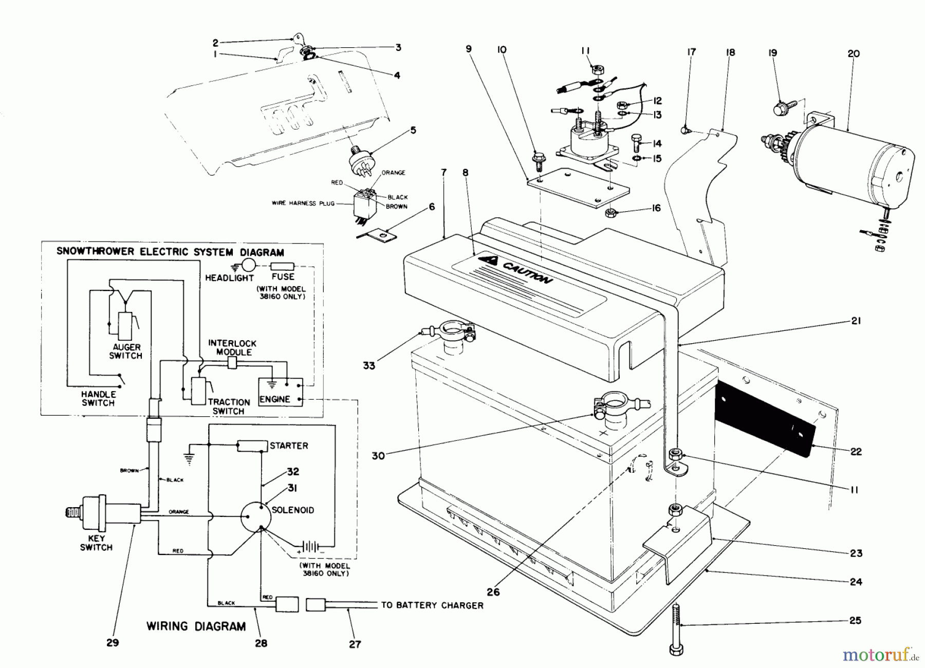 Toro Neu Snow Blowers/Snow Throwers Seite 1 38150 (826) - Toro 826 Snowthrower, 1987 (7000001-7999999) 12 VOLT STARTING MOTOR KIT 42-3370 (OPTIONAL)