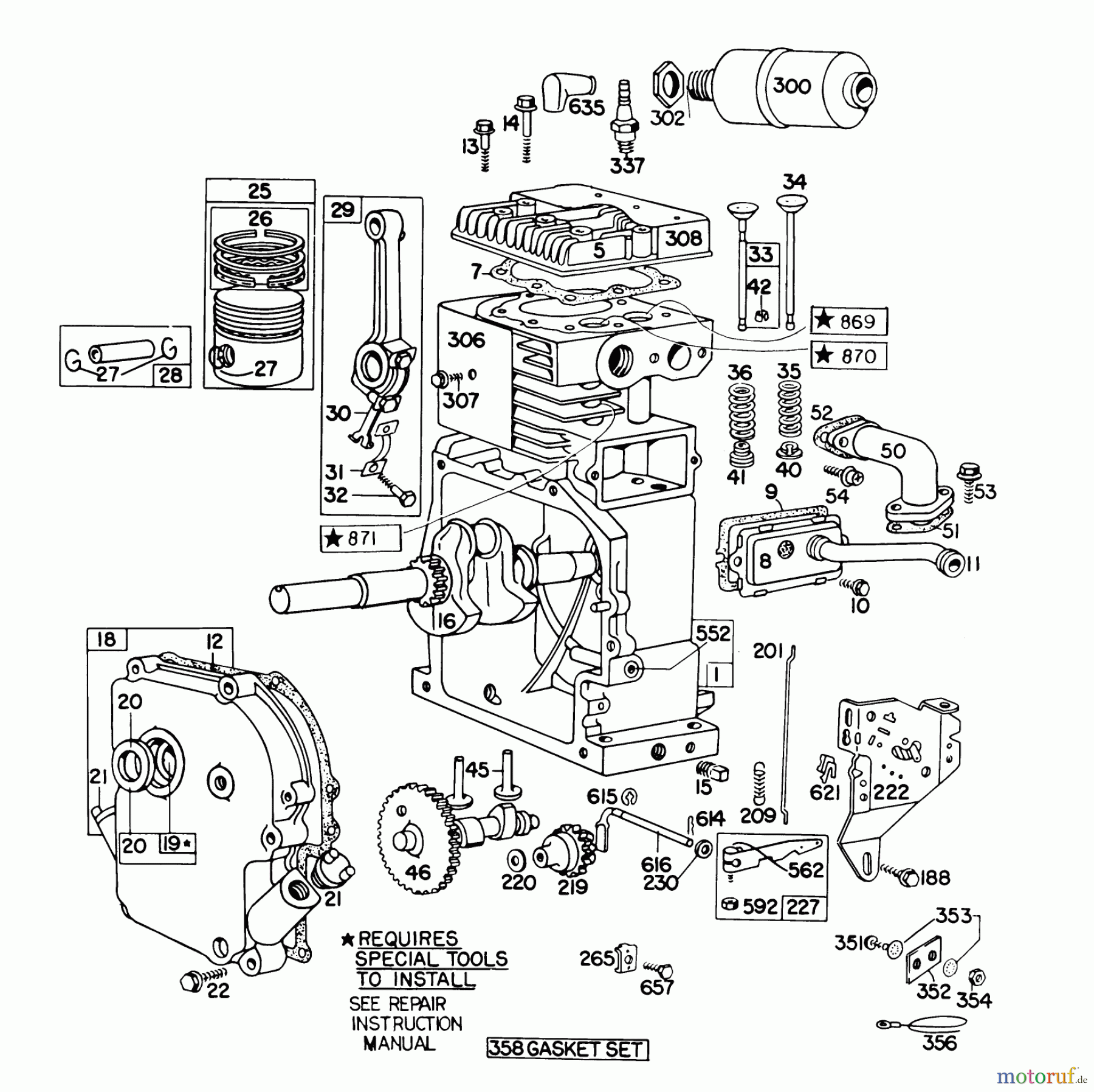 Toro Neu Snow Blowers/Snow Throwers Seite 1 38155 (826) - Toro 826 Snowthrower, 1980 (0000001-0999999) ENGINE BRIGGS & STRATTON MODEL NO. 190402 TYPE 0989-01 #1