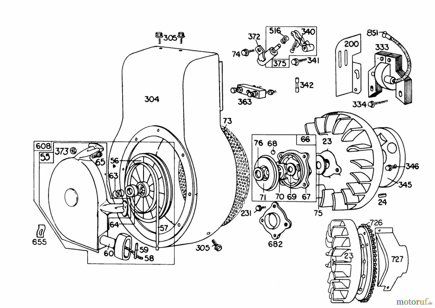 Toro Neu Snow Blowers/Snow Throwers Seite 1 38155 (826) - Toro 826 Snowthrower, 1980 (0000001-0999999) ENGINE BRIGGS & STRATTON MODEL NO. 190402 TYPE 0989-01 #2
