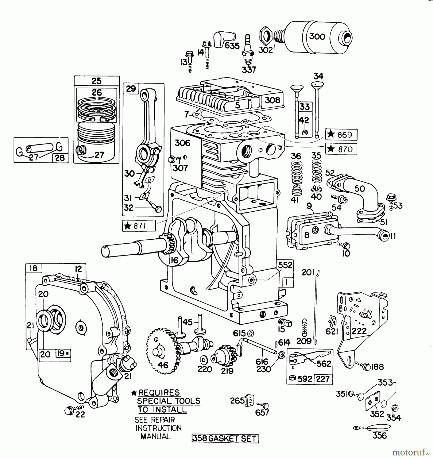 Toro Neu Snow Blowers/Snow Throwers Seite 1 38155 (826) - Toro 826 Snowthrower, 1983 (3000001-3999999) ENGINE BRIGGS & STRATTON MODEL NO. 190402 TYPE 0989-01 #1