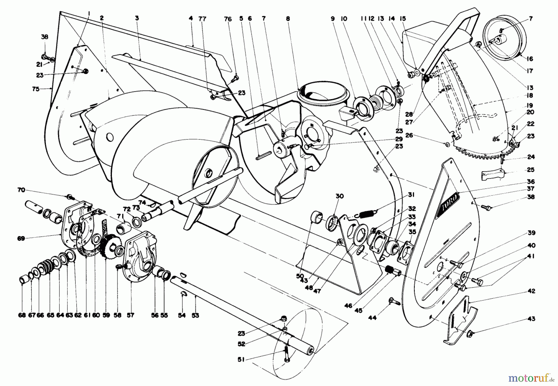 Toro Neu Snow Blowers/Snow Throwers Seite 1 38155 (826) - Toro 826 Snowthrower, 1987 (7000001-7999999) AUGER ASSEMBLY