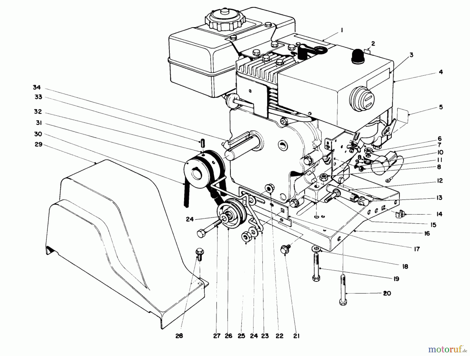 Toro Neu Snow Blowers/Snow Throwers Seite 1 38155 (826) - Toro 826 Snowthrower, 1987 (7000001-7999999) ENGINE ASSEMBLY