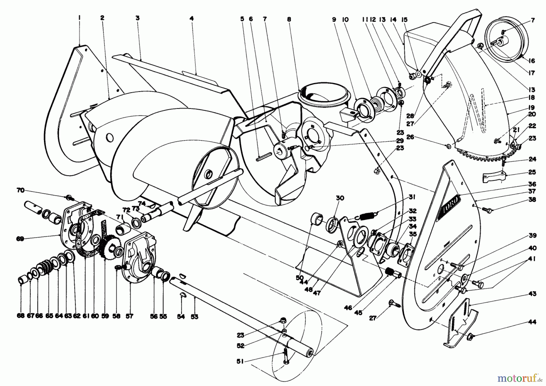 Toro Neu Snow Blowers/Snow Throwers Seite 1 38160 (1132) - Toro 1132 Snowthrower, 1980 (0000001-0999999) AUGER ASSEMBLY